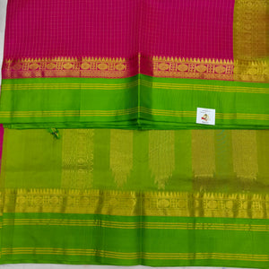 Pure Silk Cotton Korvai 6Yards - Thread Checked