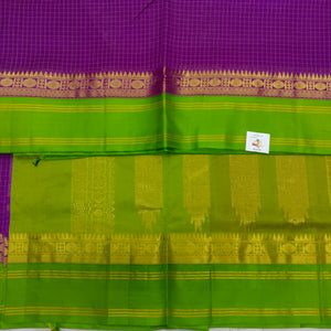 Pure Silk Cotton Korvai 6Yards - Thread Checked