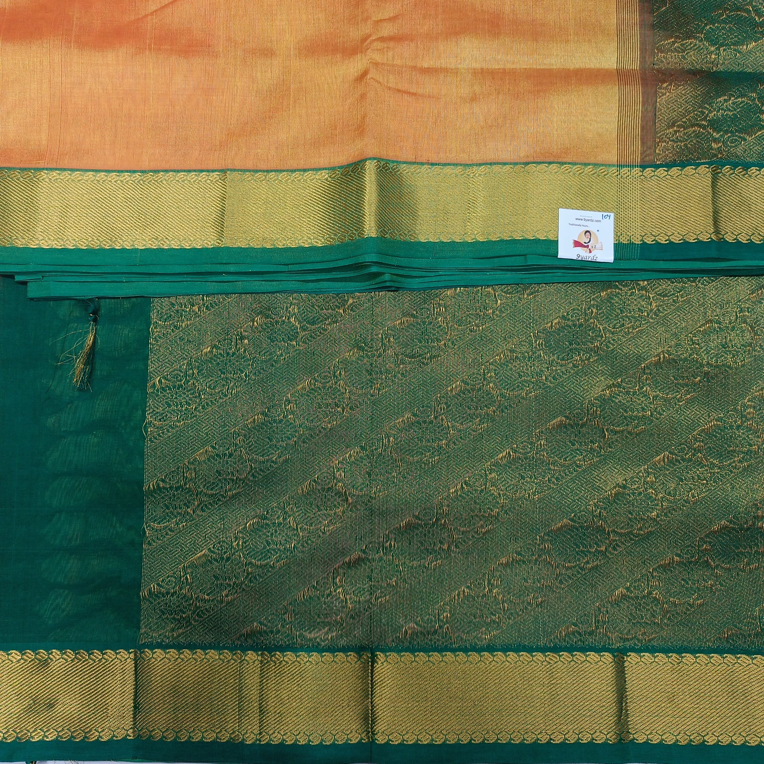 Pure silk cotton- Reverse Pallu- Semi Korvai