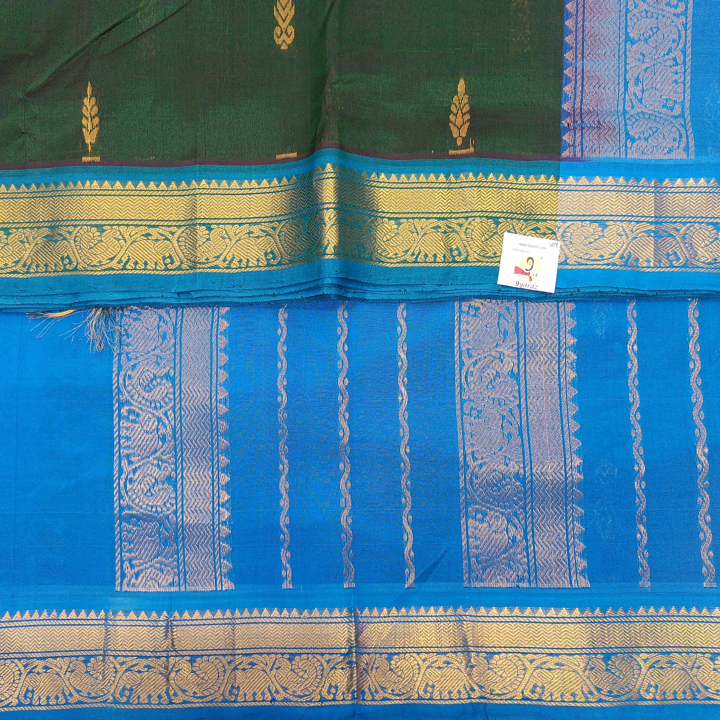 Pure Silk Cotton with butta 10 yards madisar