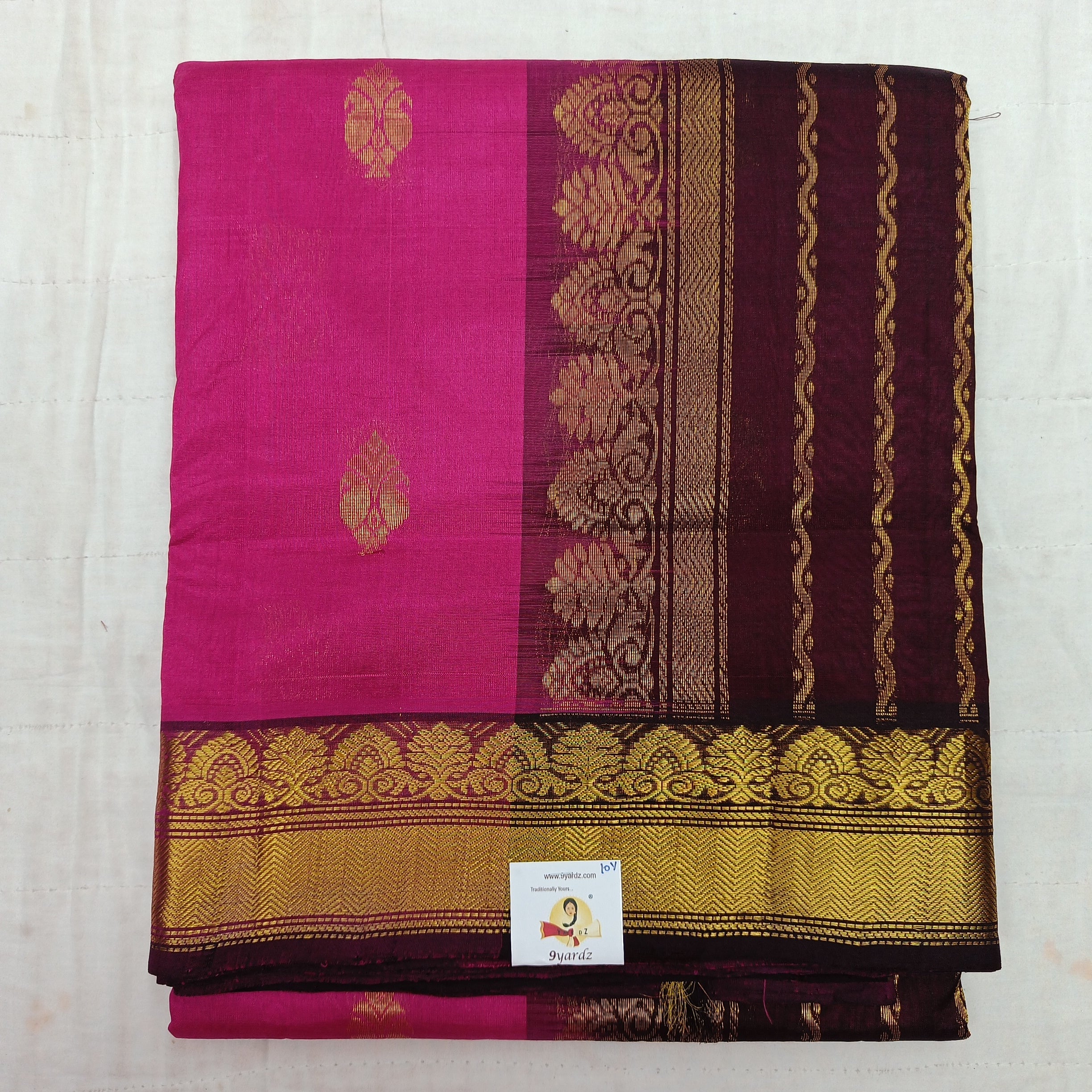 Pure Silk Cotton with butta 10 yards madisar