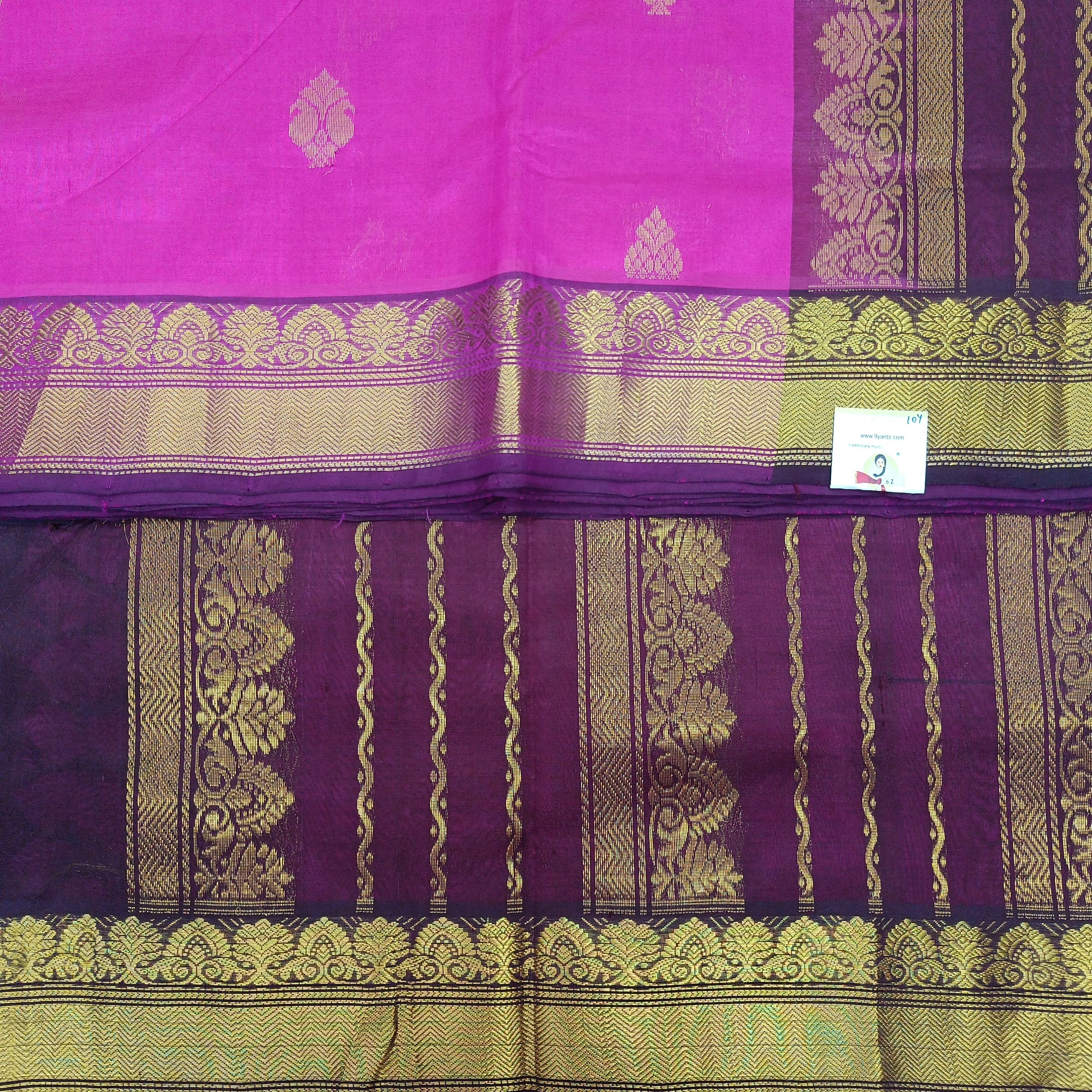 Pure Silk Cotton with butta 10 yards madisar