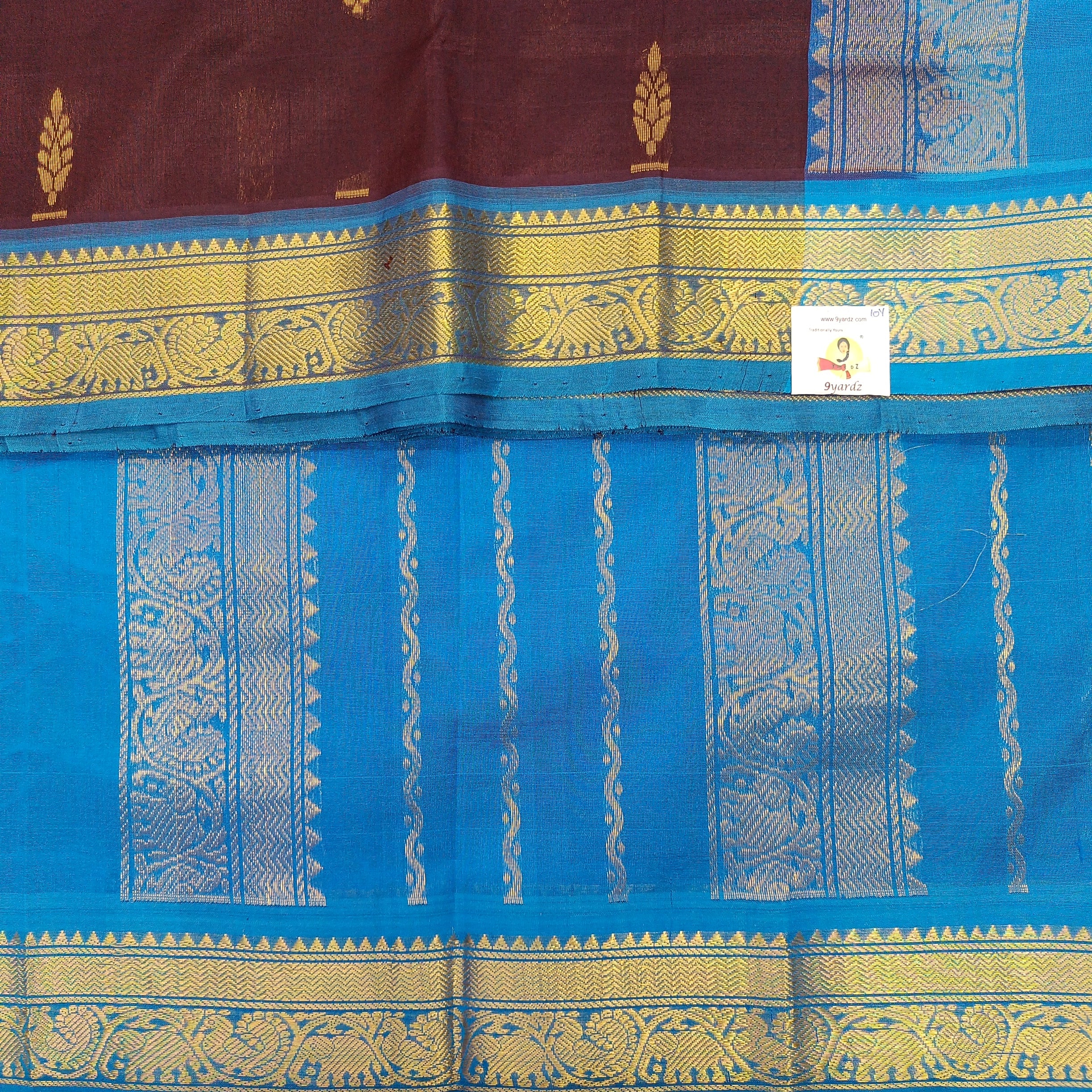 Pure Silk Cotton with butta 10 yards madisar