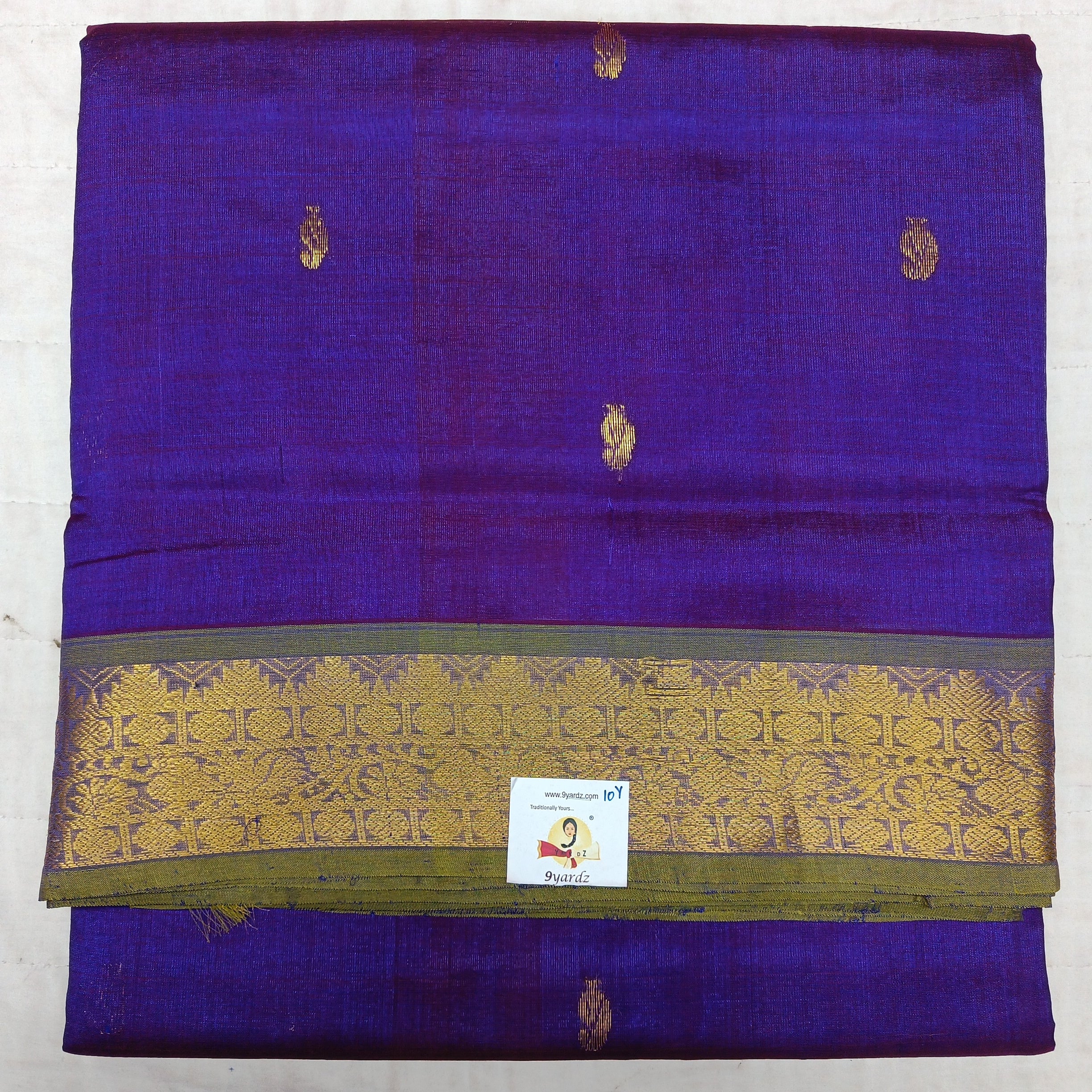 Pure silk cotton with butta -10 yards madisar
