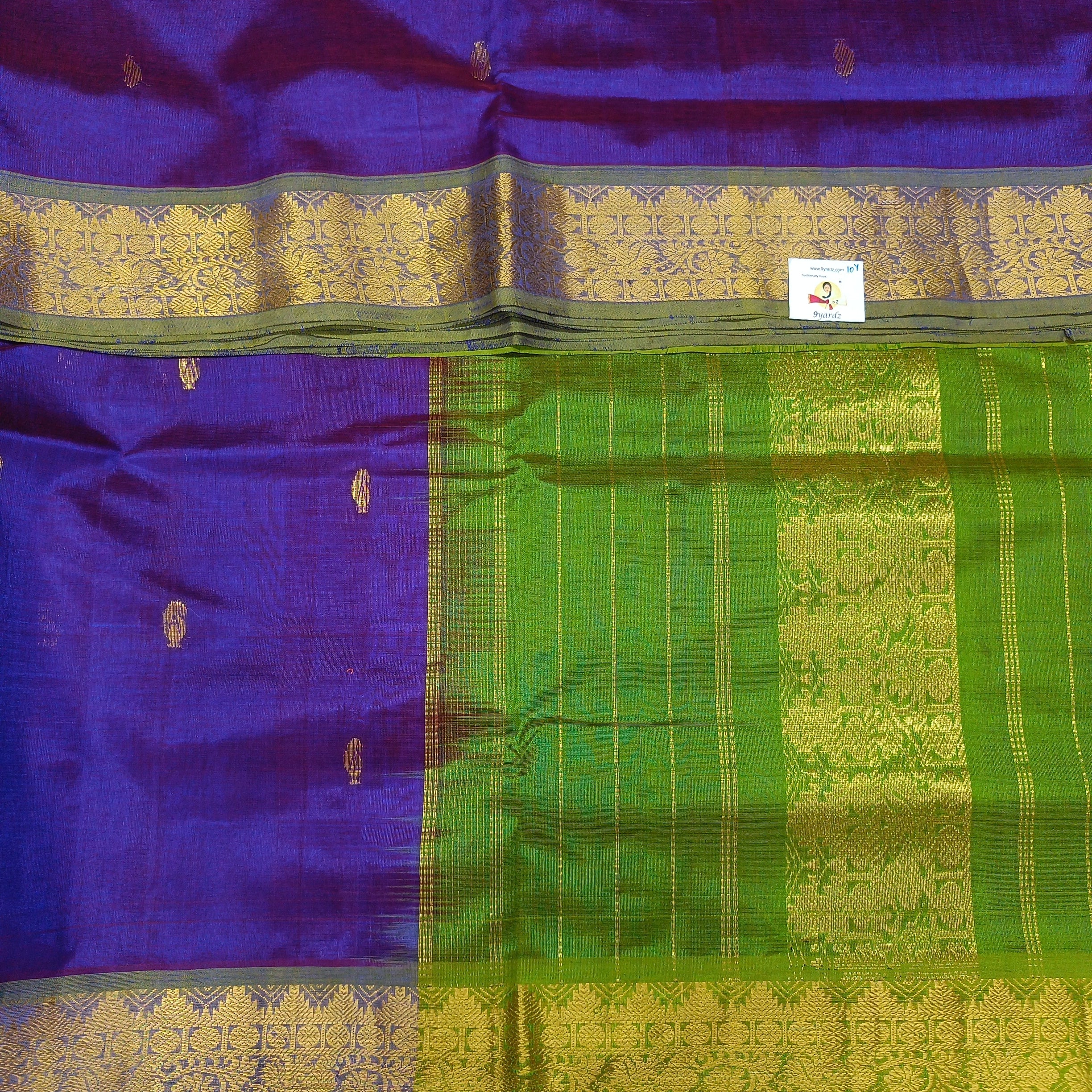 Pure silk cotton with butta -10 yards madisar
