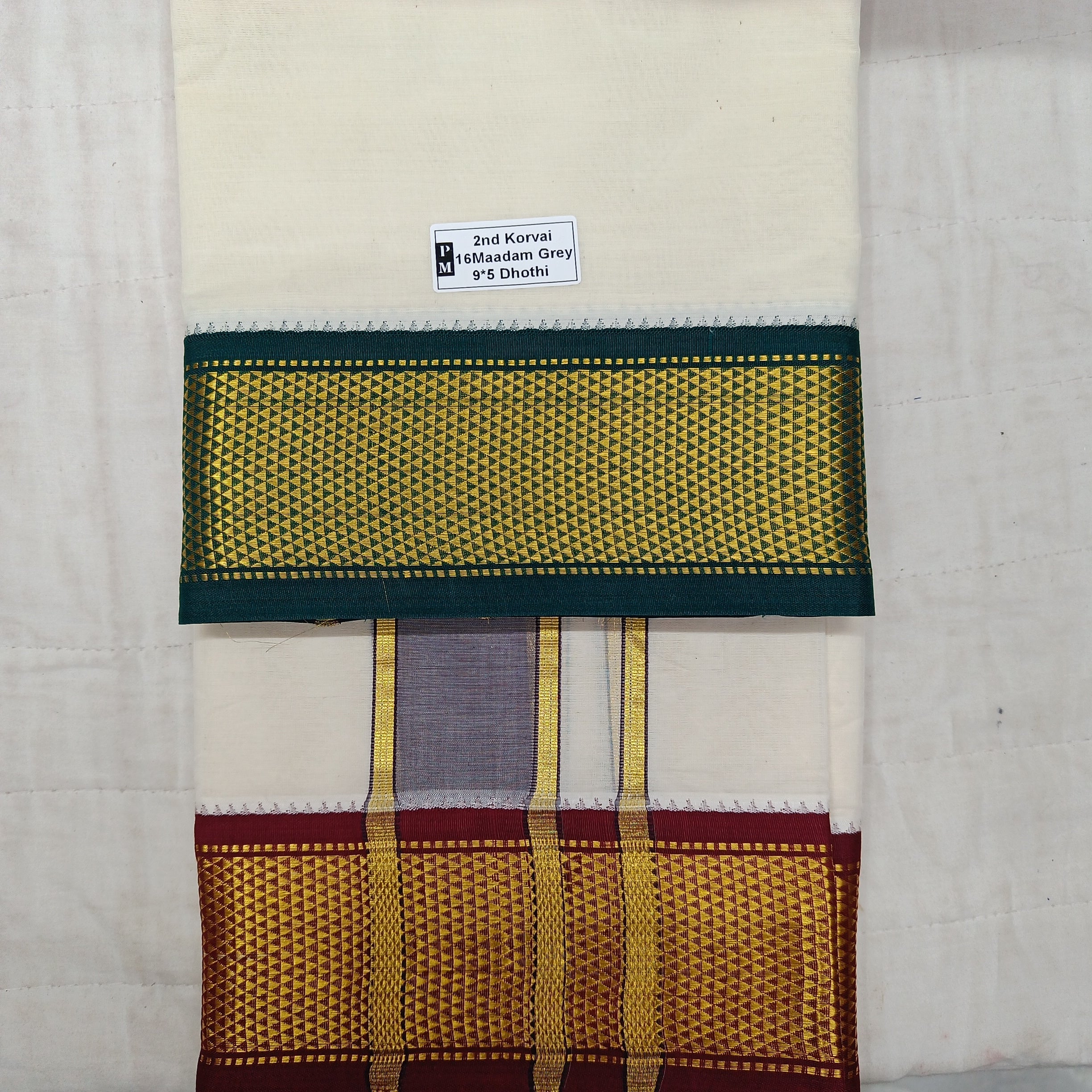 Pure cotton Muhurtham dhoti 9*5 16 maadampet