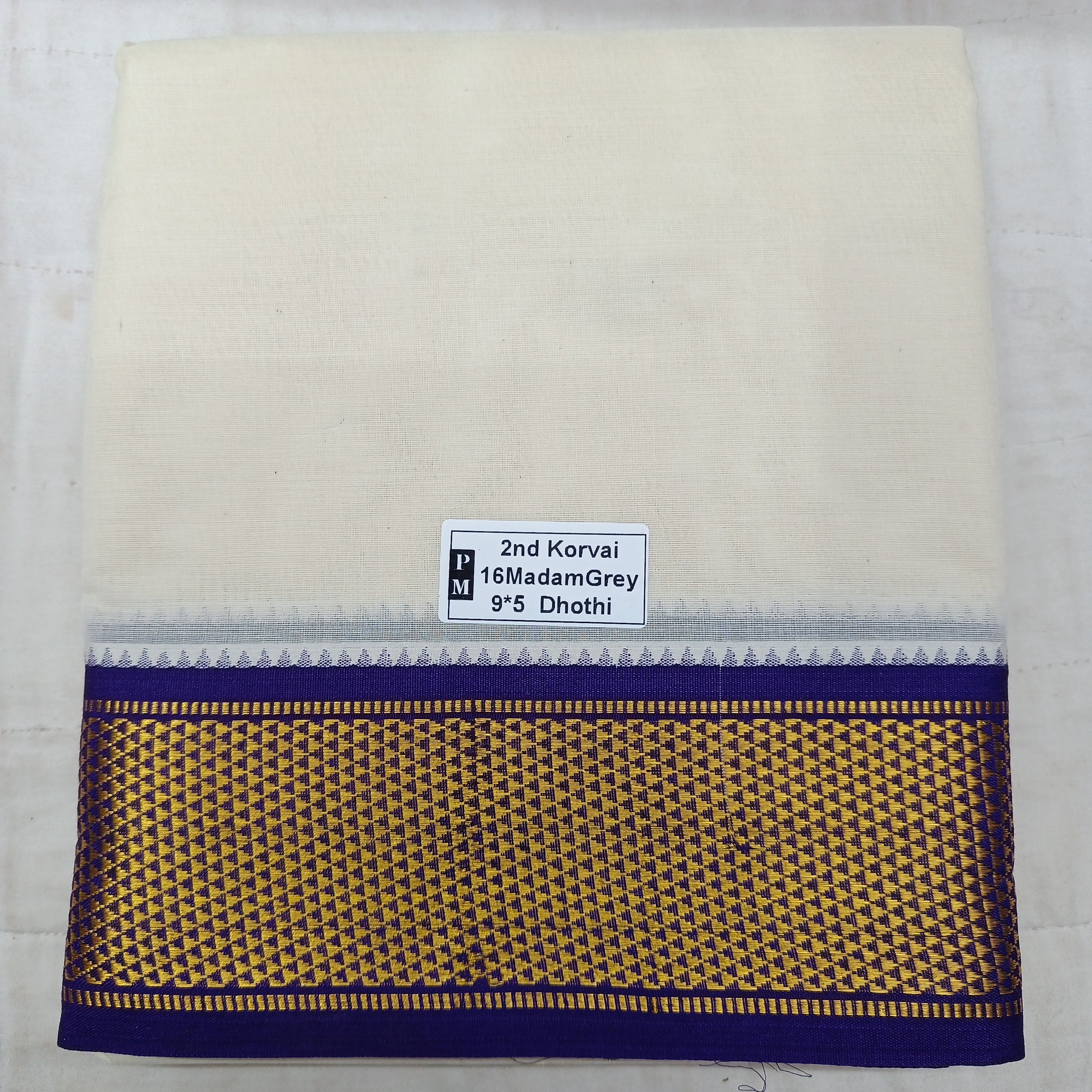 Pure cotton Muhurtham dhoti 9*5 16 maadampet