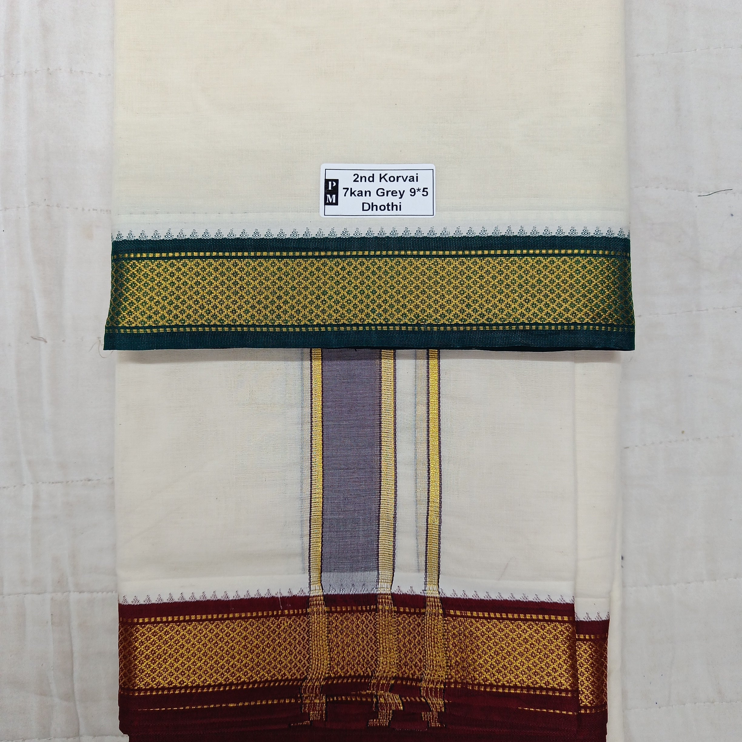 Pure cotton Muhurtham 7kann dhoti 9*5