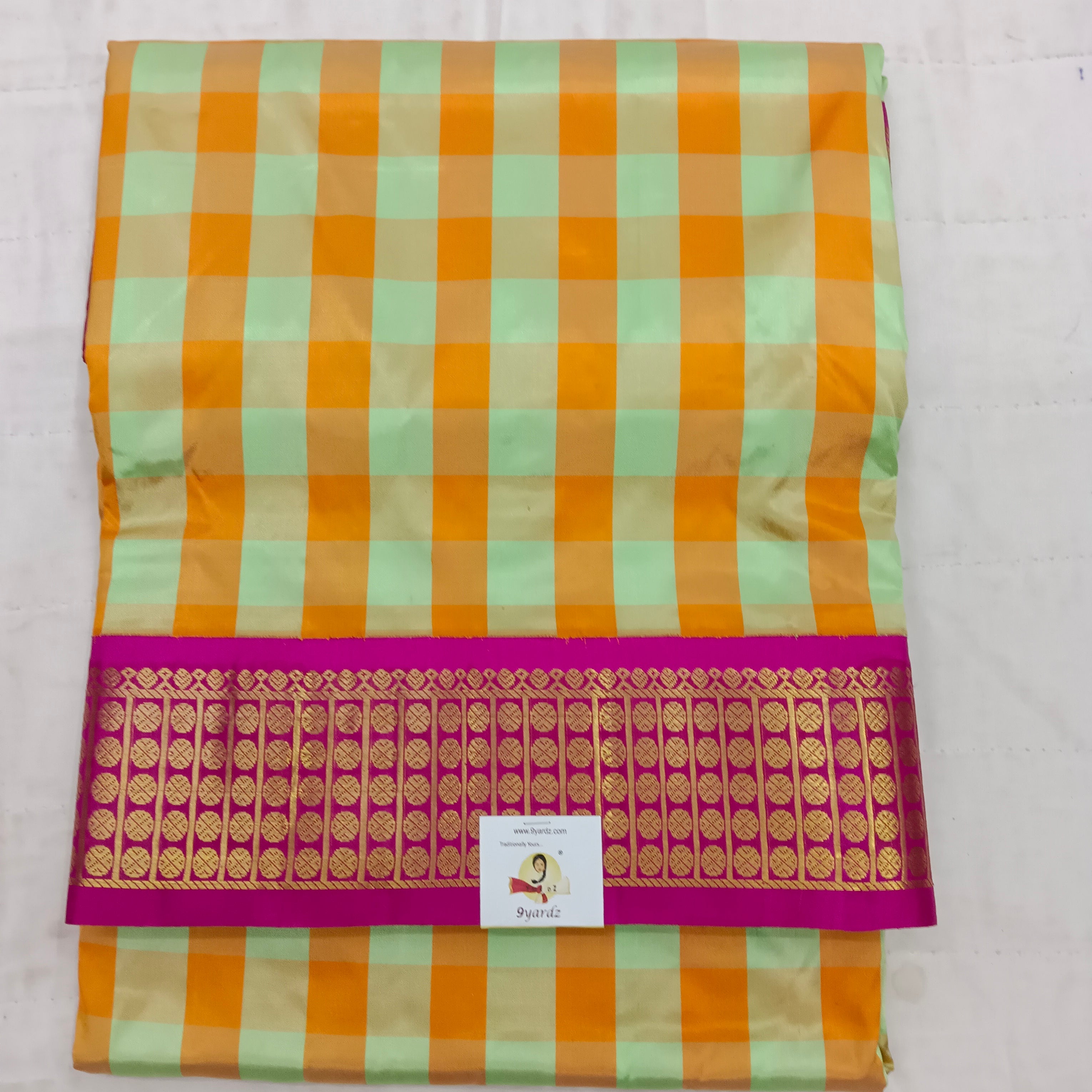 Pure silk Checked 10yardz