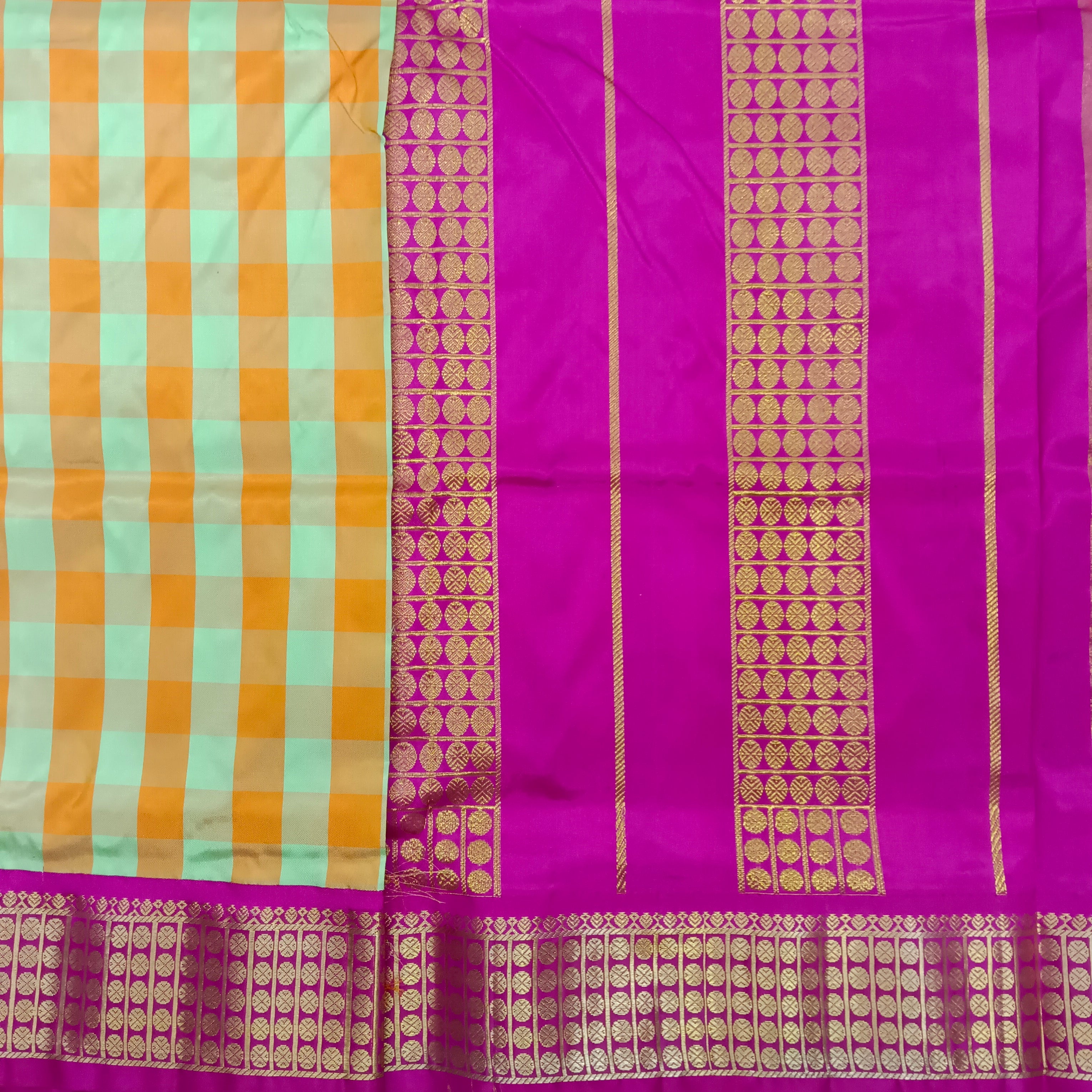 Pure silk Checked 10yardz