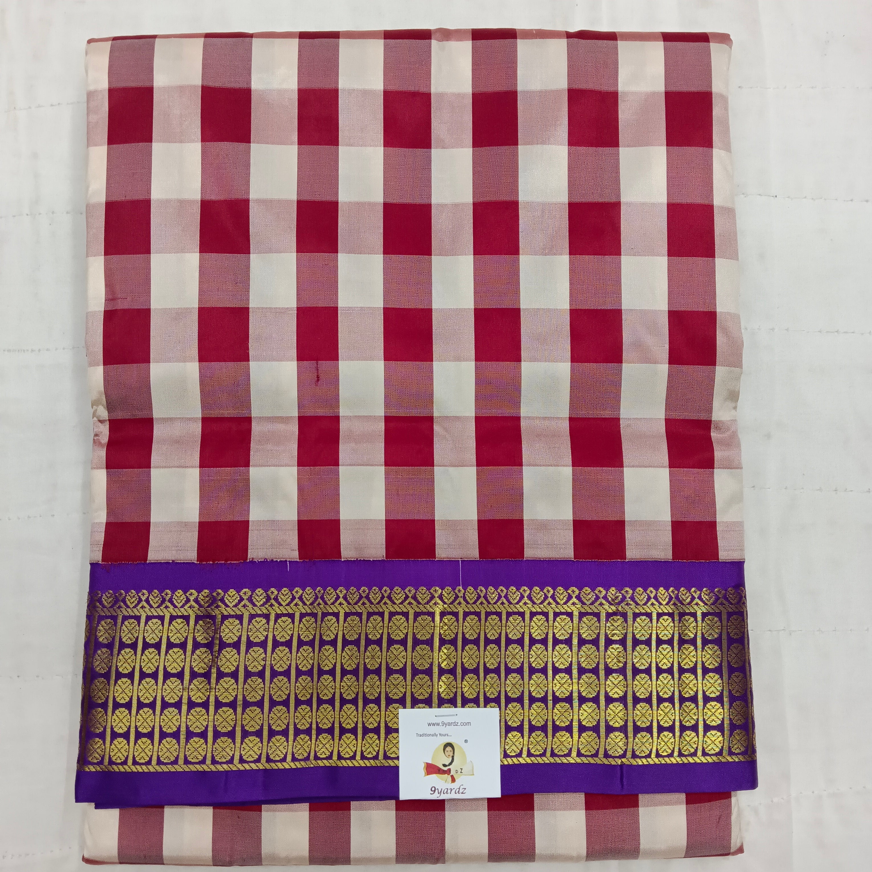 Pure silk Checked 10yardz