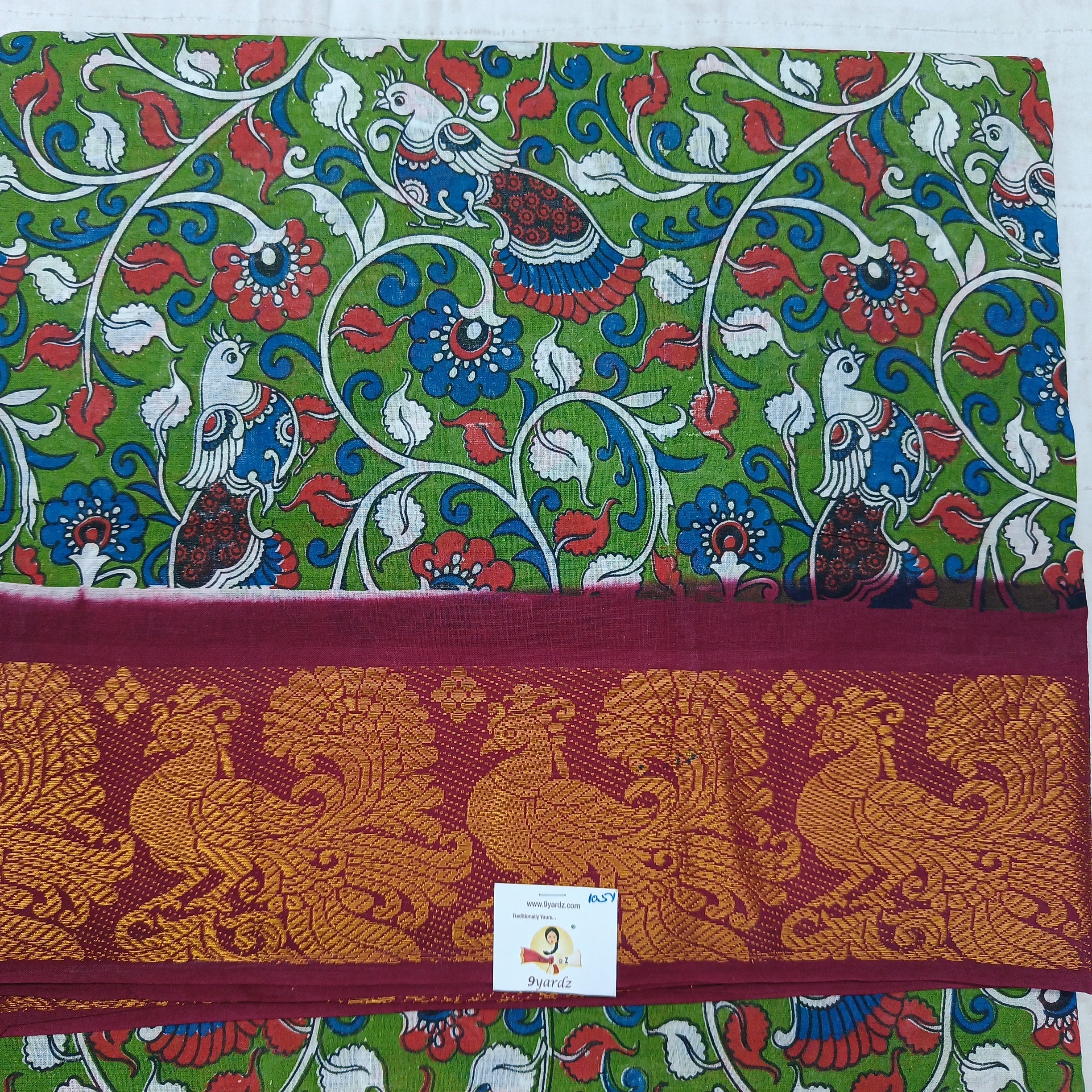 Sungudi kalamkari 10.5 yards