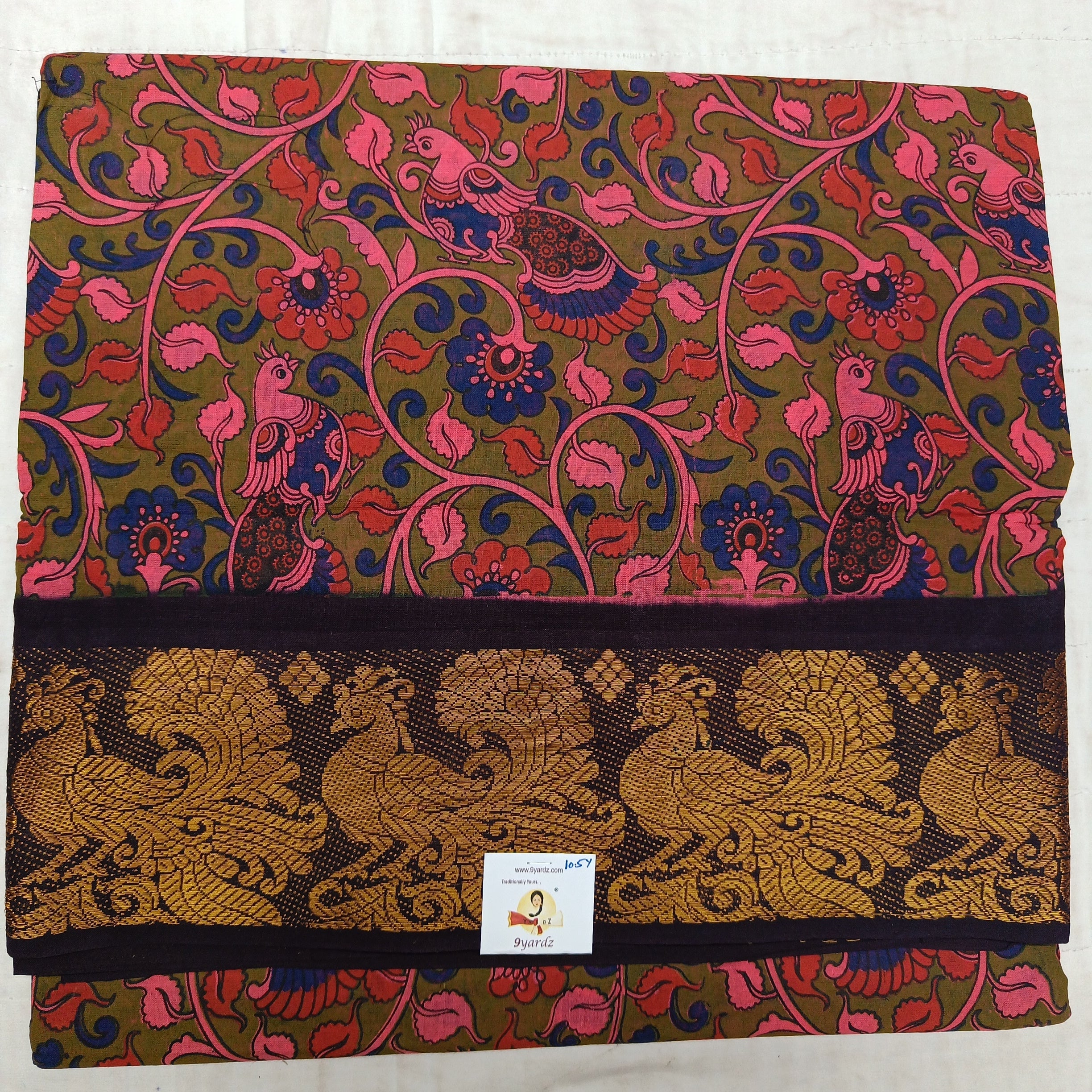 Sungudi kalamkari 10.5 yards