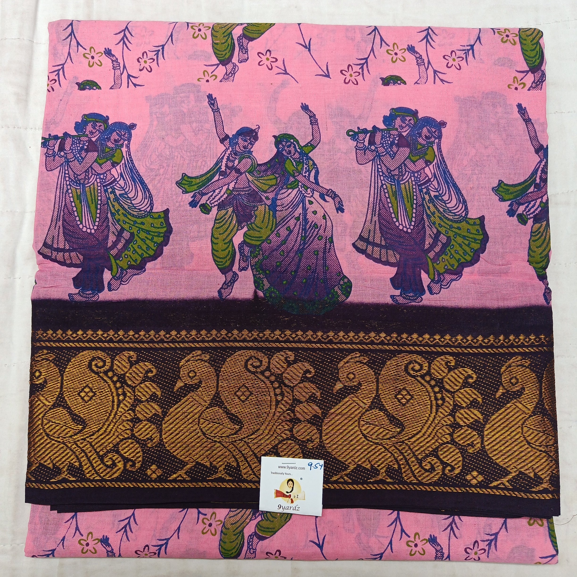 Sungudi kalamkari 9.5 yards