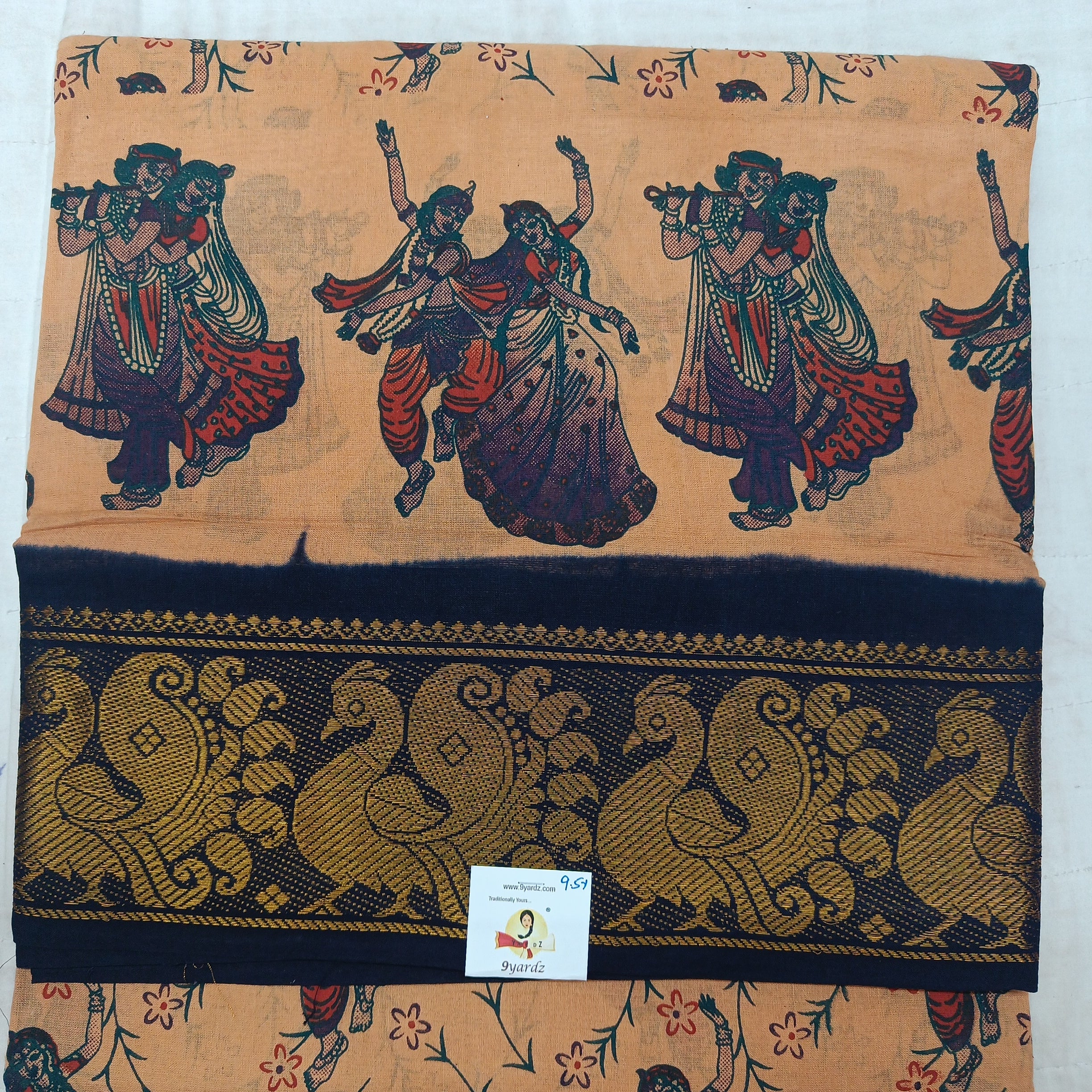 Sungudi kalamkari 9.5 yards