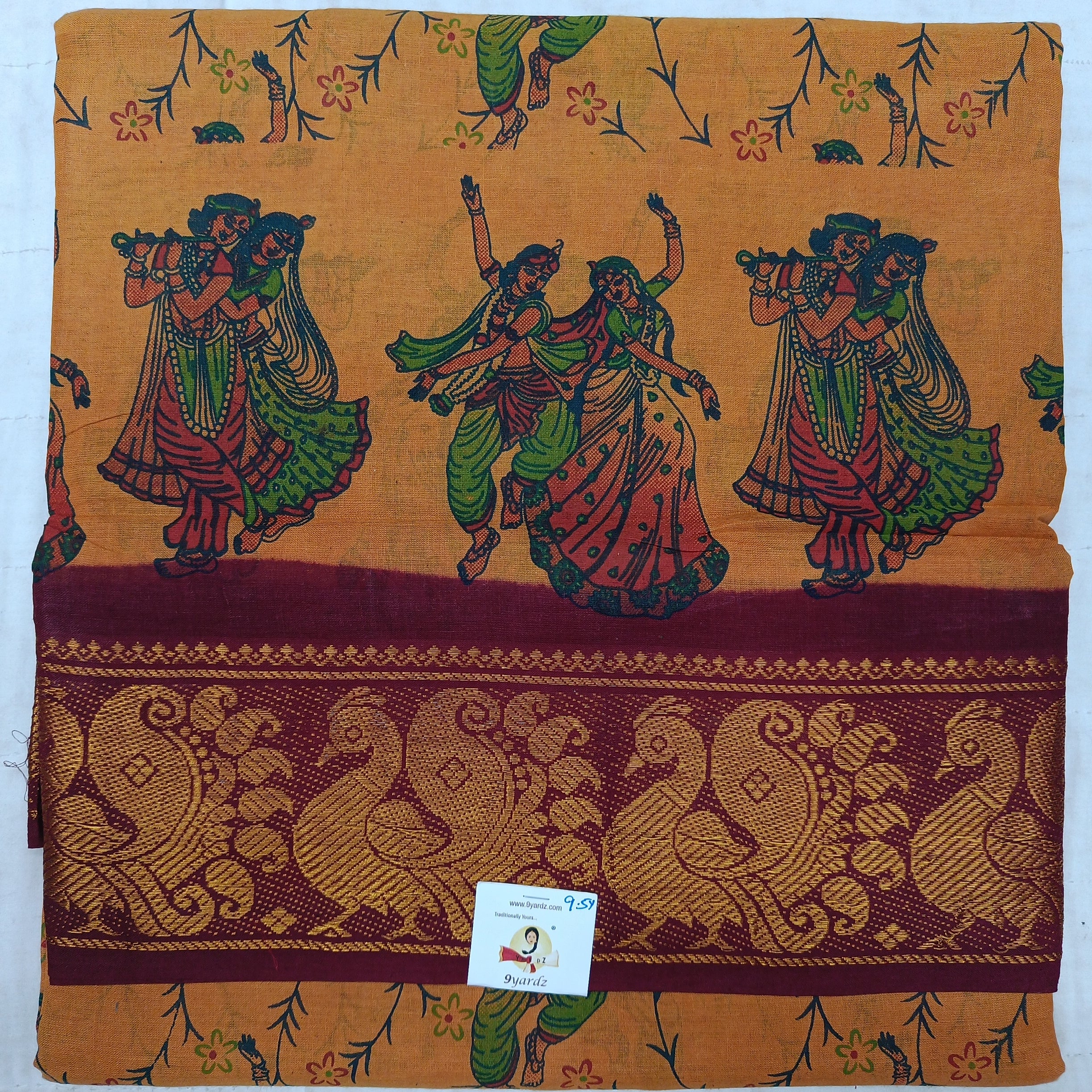 Sungudi kalamkari 9.5 yards