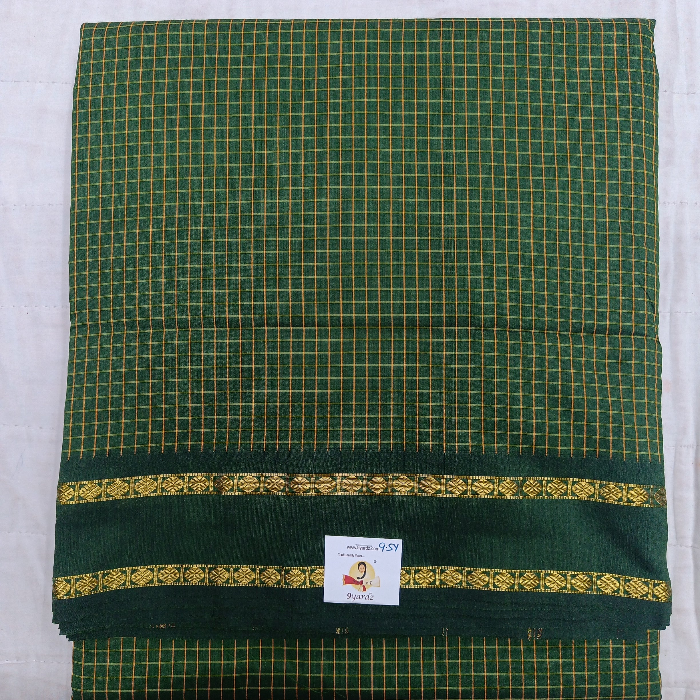 Kalyani Cotton checked madisar 9.5yardz