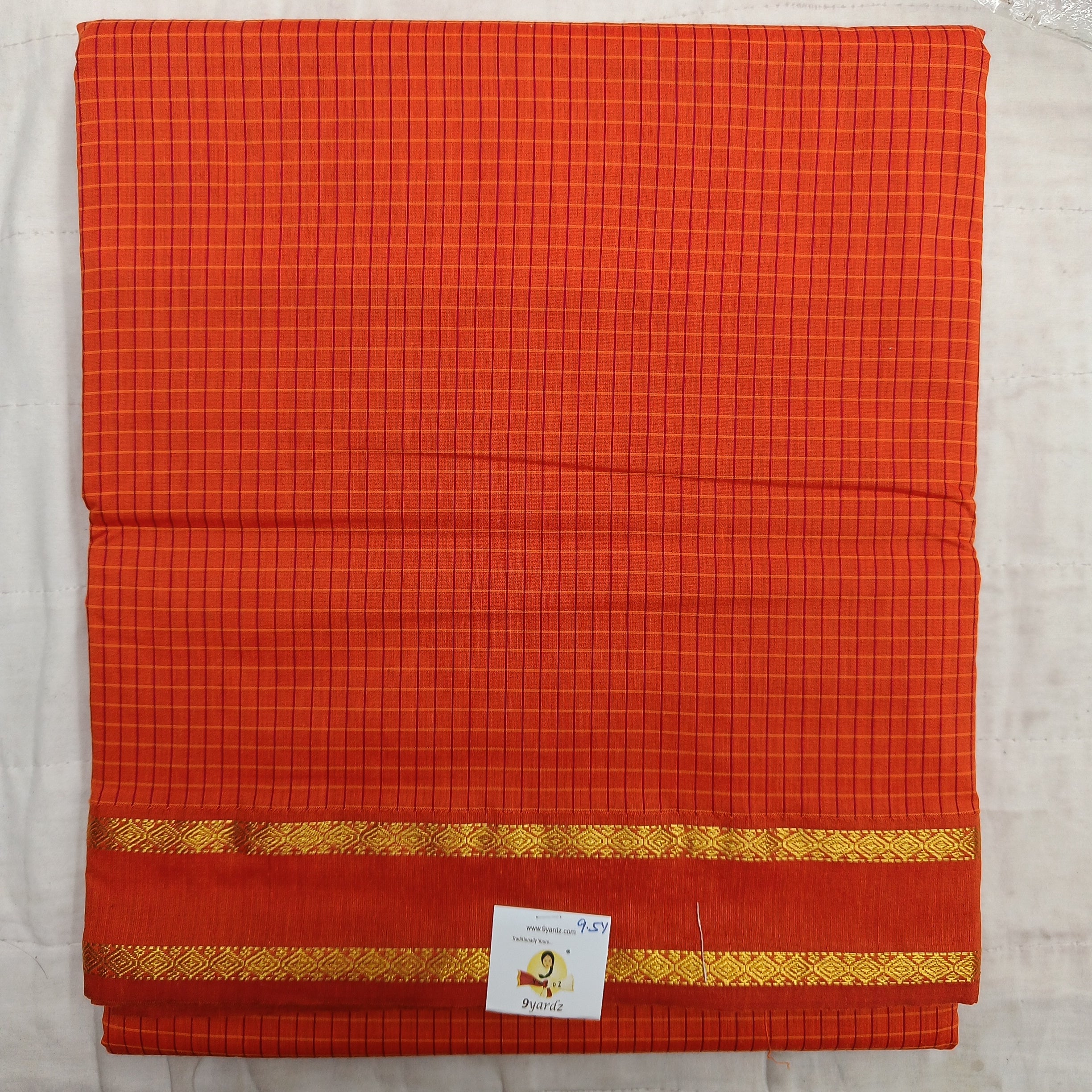 Kalyani Cotton checked madisar 9.5yardz