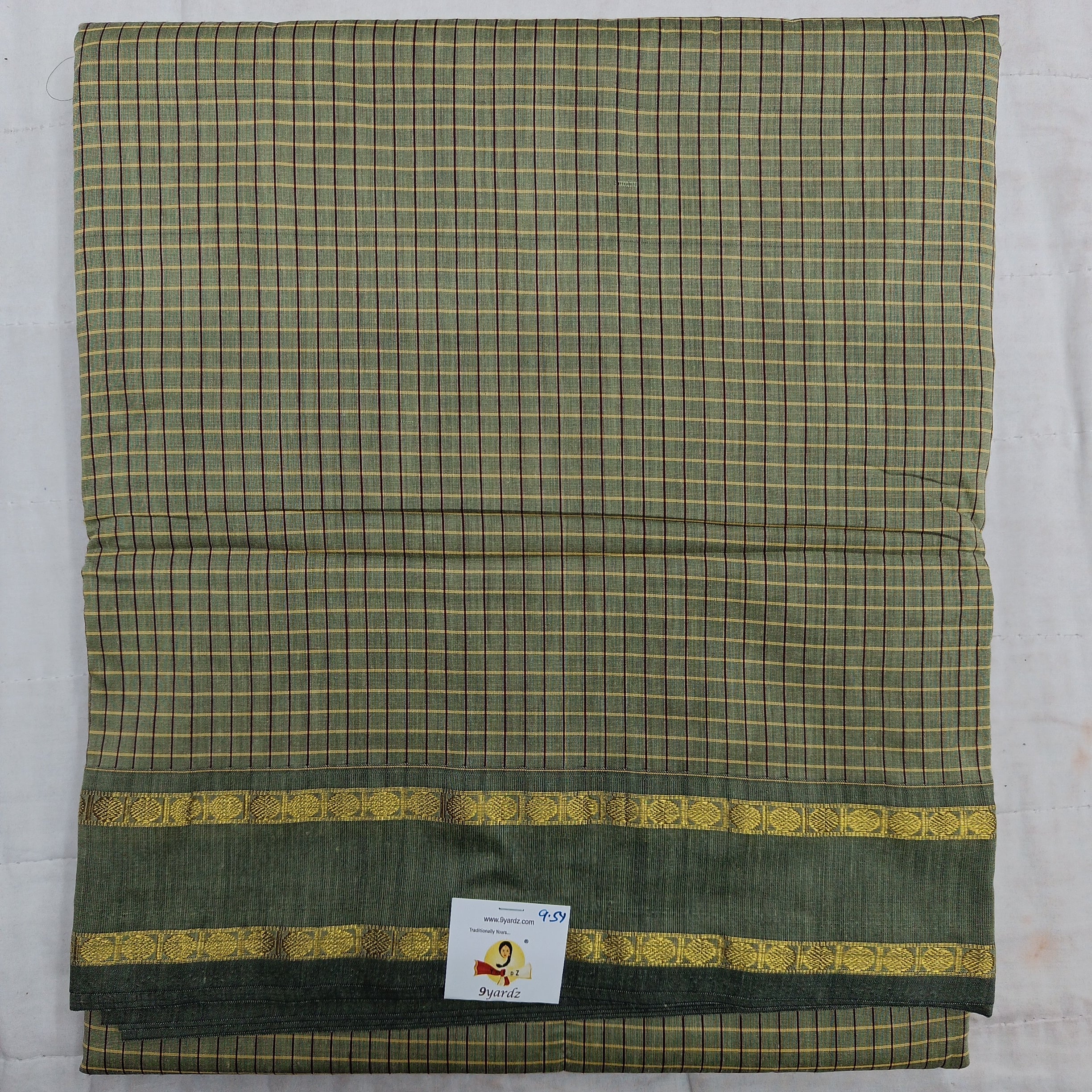 Kalyani Cotton checked madisar 9.5yardz