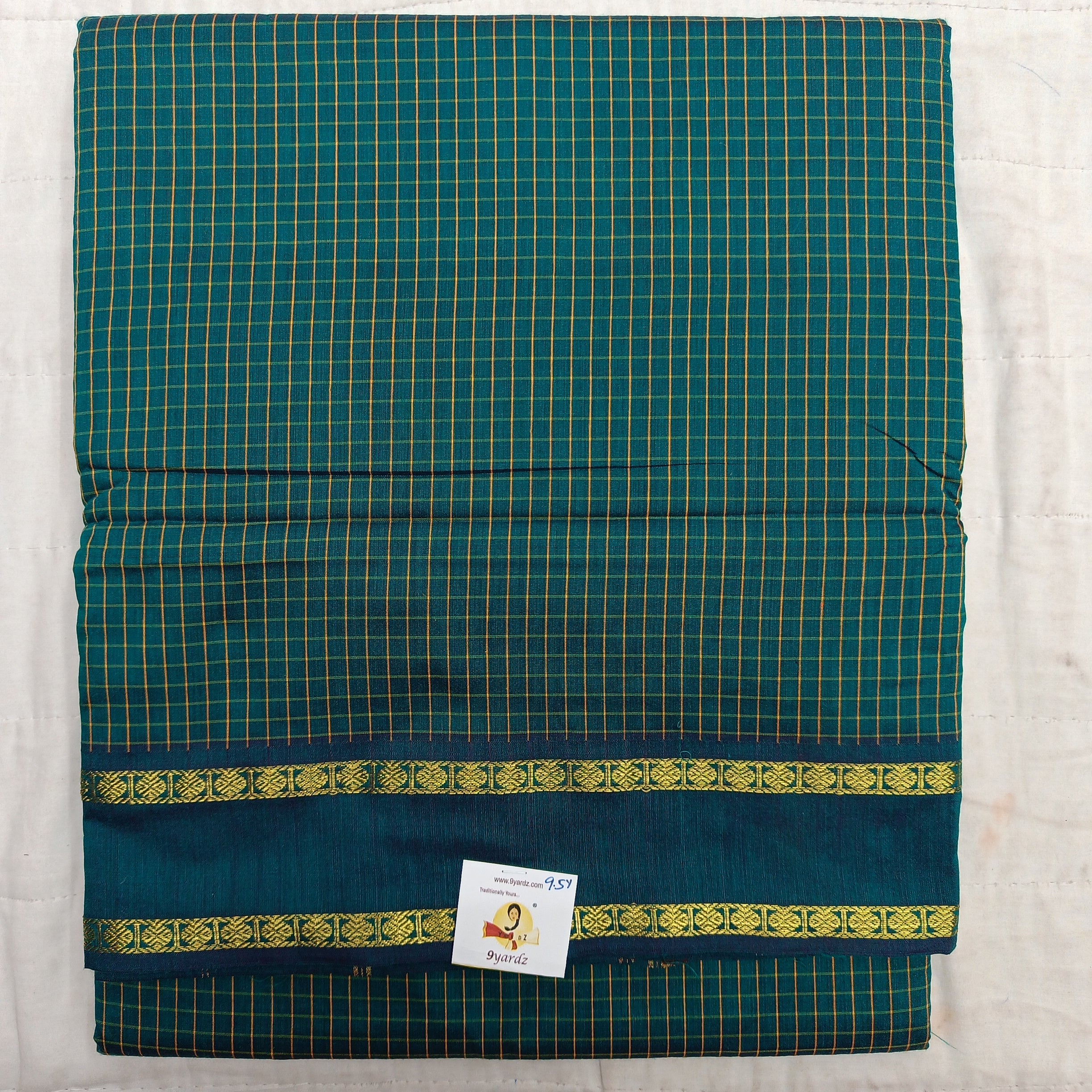 Kalyani Cotton checked madisar 9.5yardz