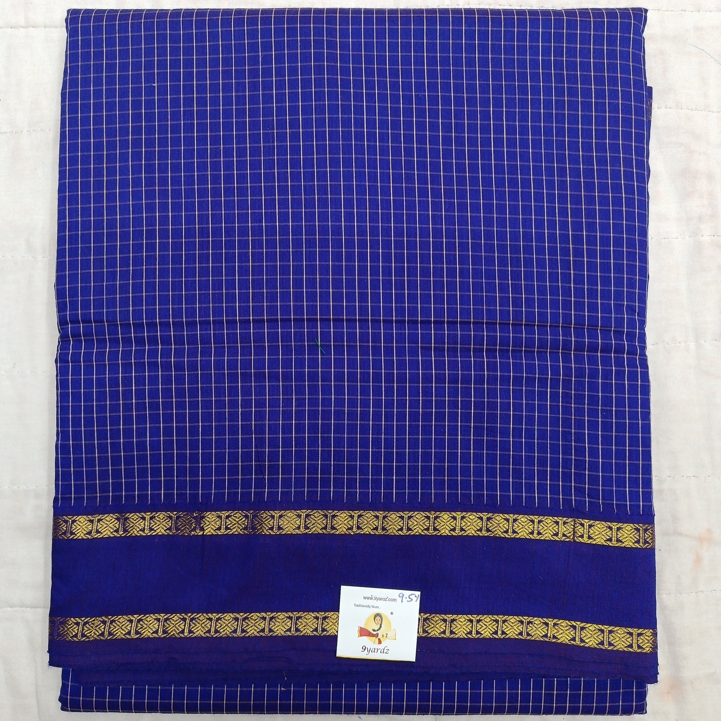 Kalyani Cotton checked madisar 9.5yardz