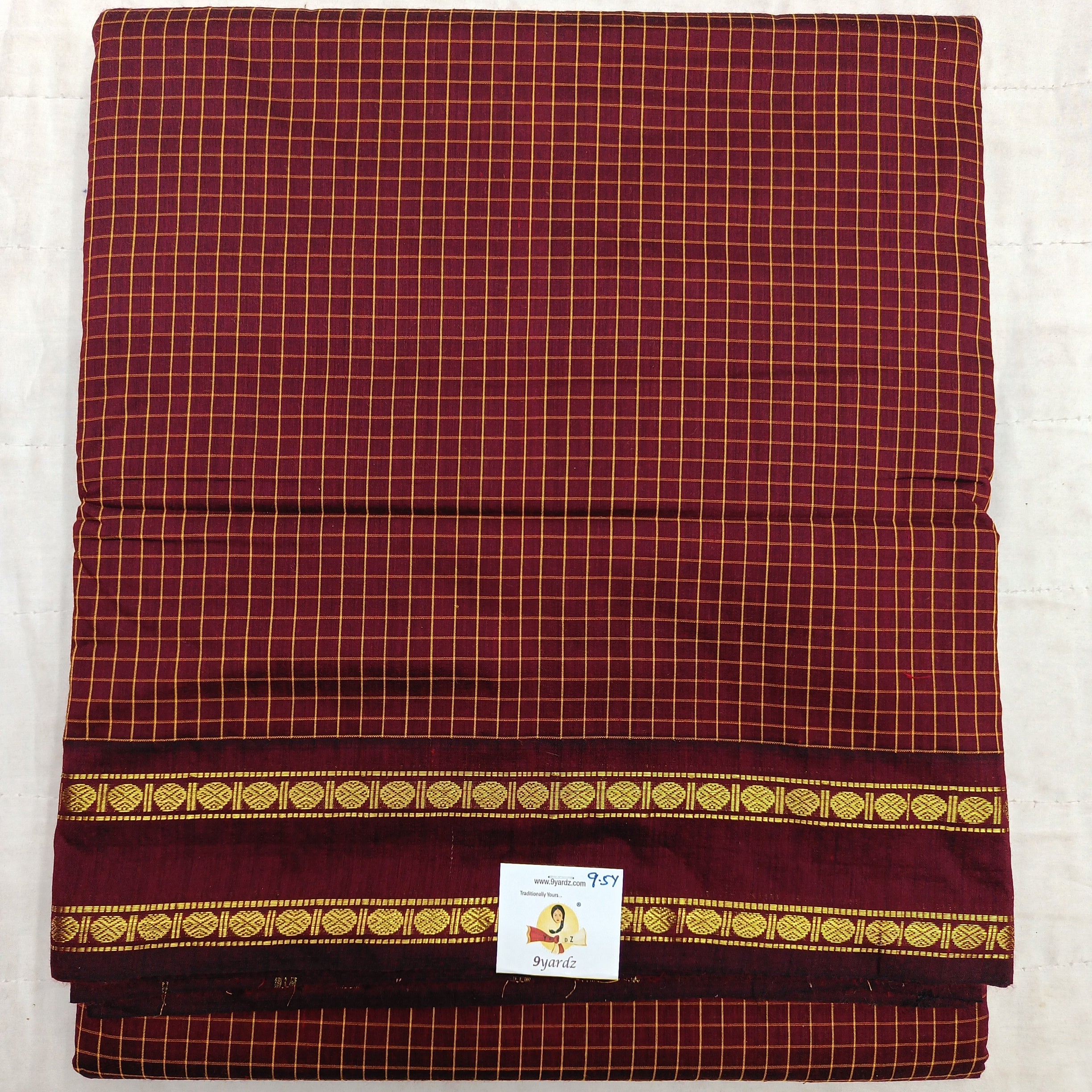 Kalyani Cotton checked madisar 9.5yardz