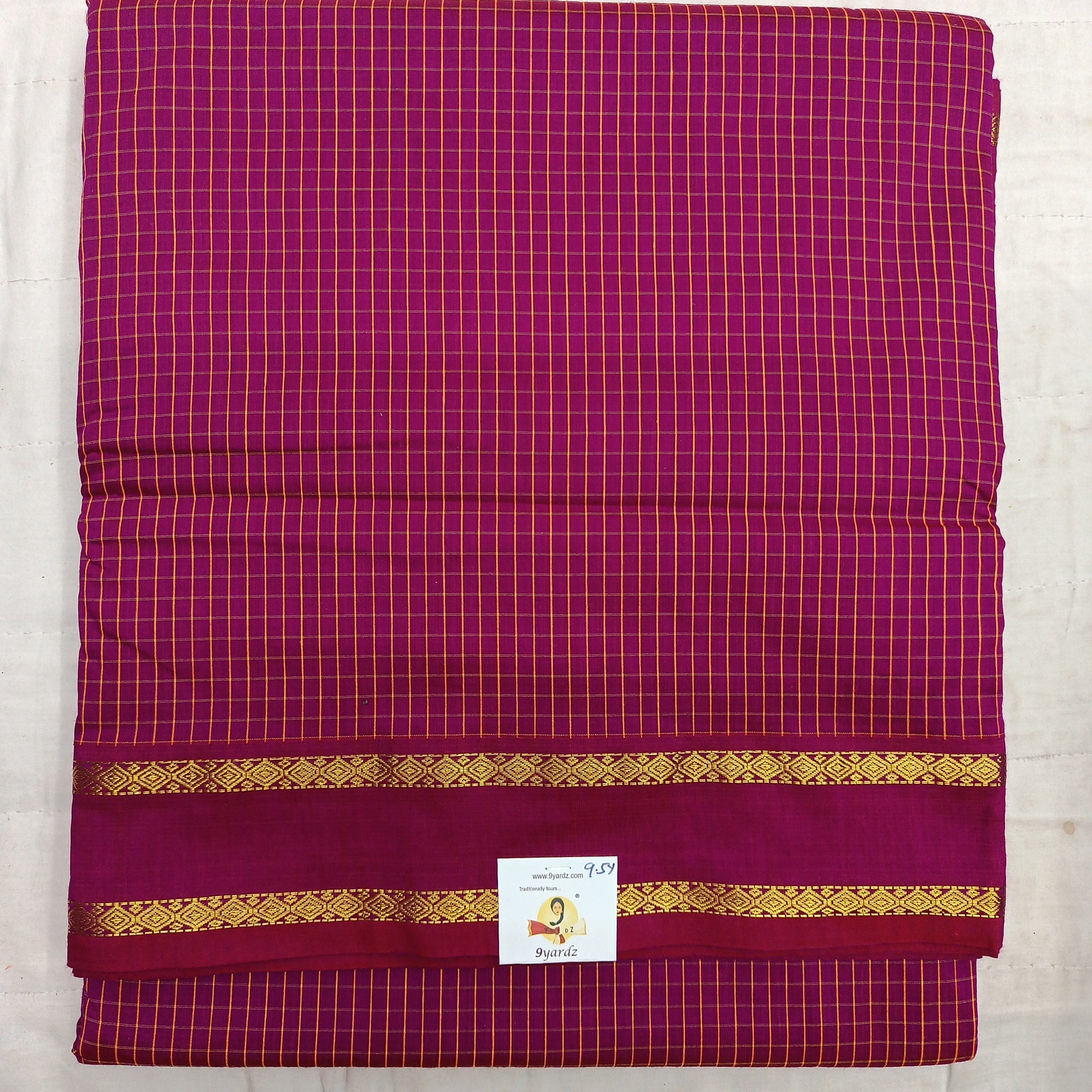 Kalyani Cotton checked madisar 9.5yardz