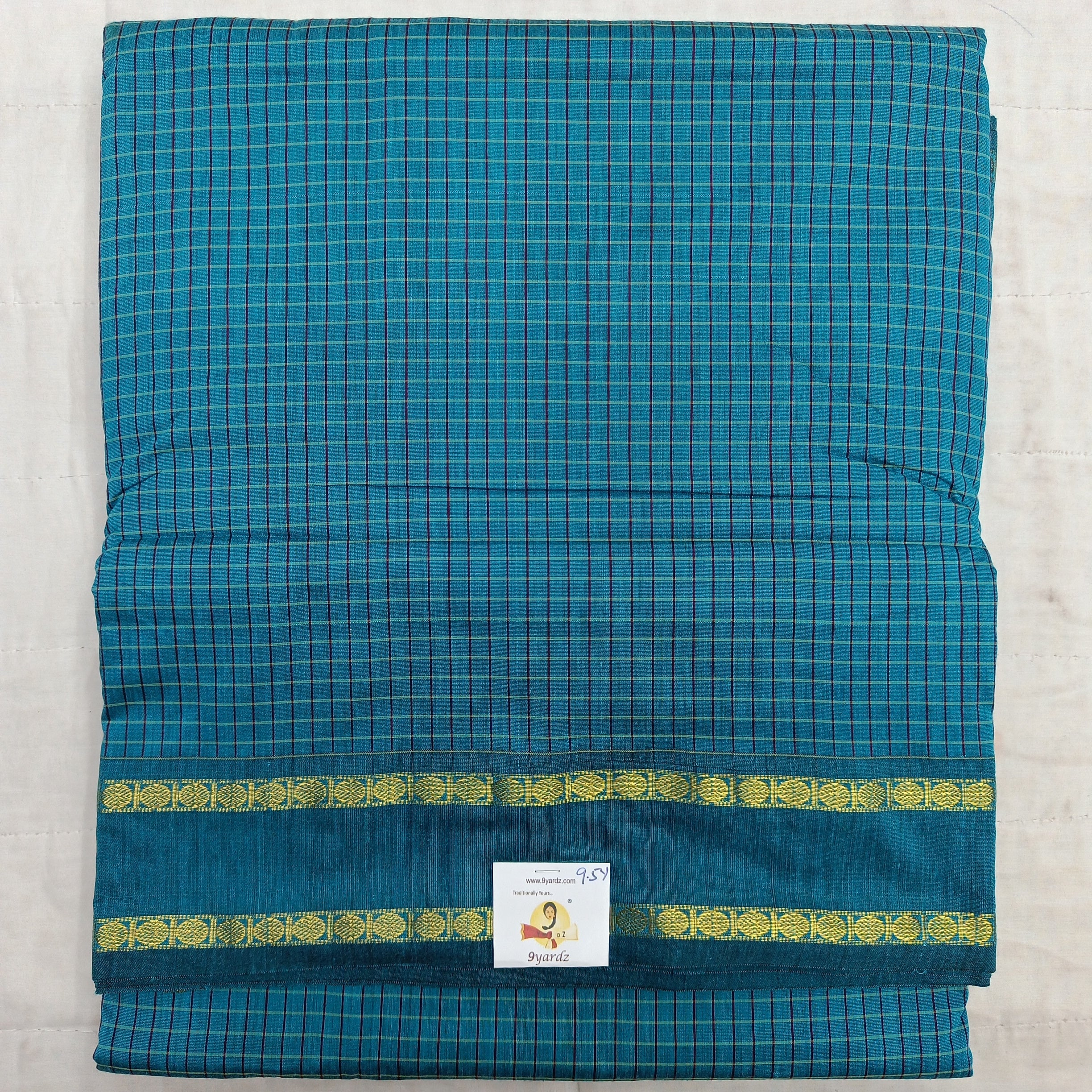 Kalyani Cotton checked madisar 9.5yardz