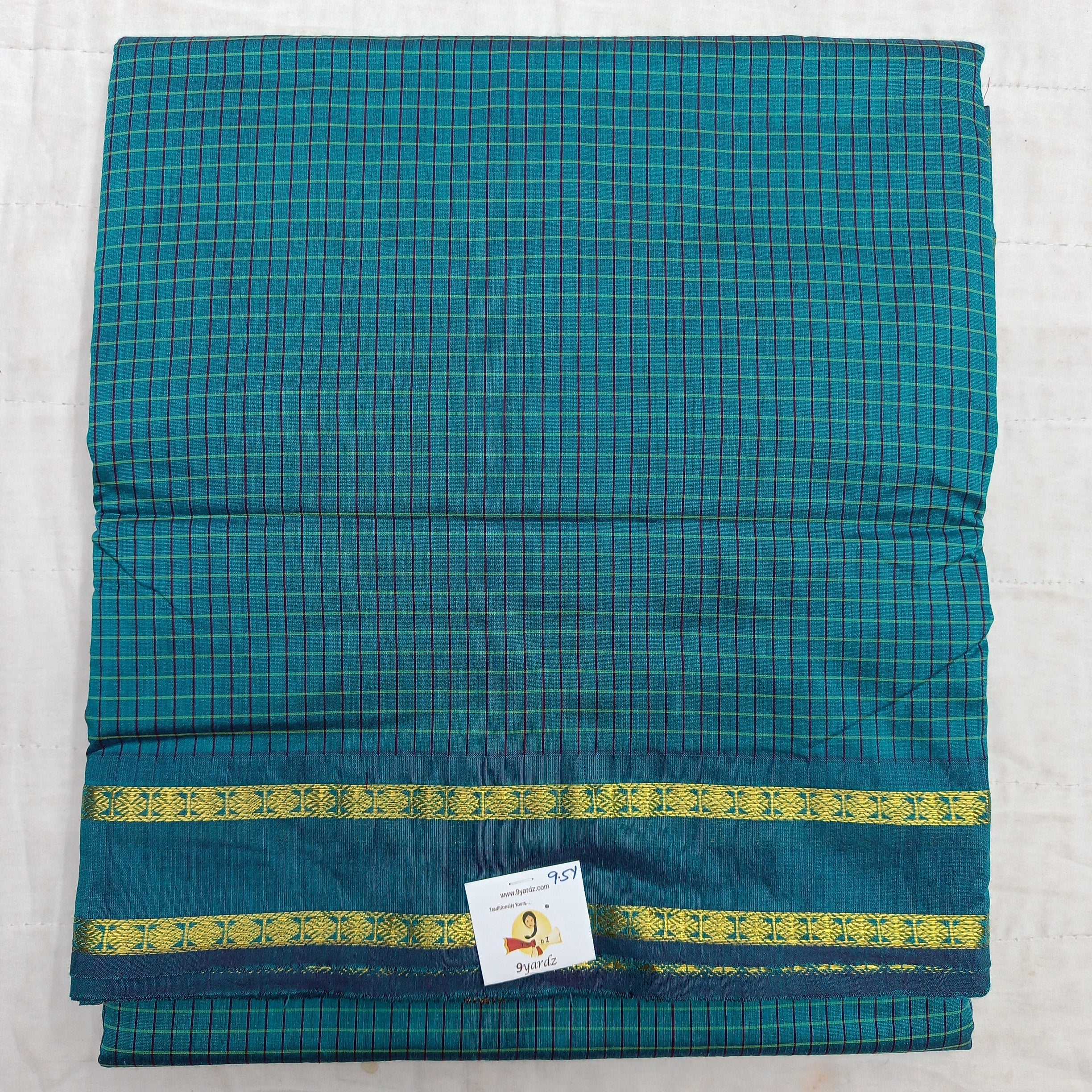 Kalyani Cotton checked madisar 9.5yardz