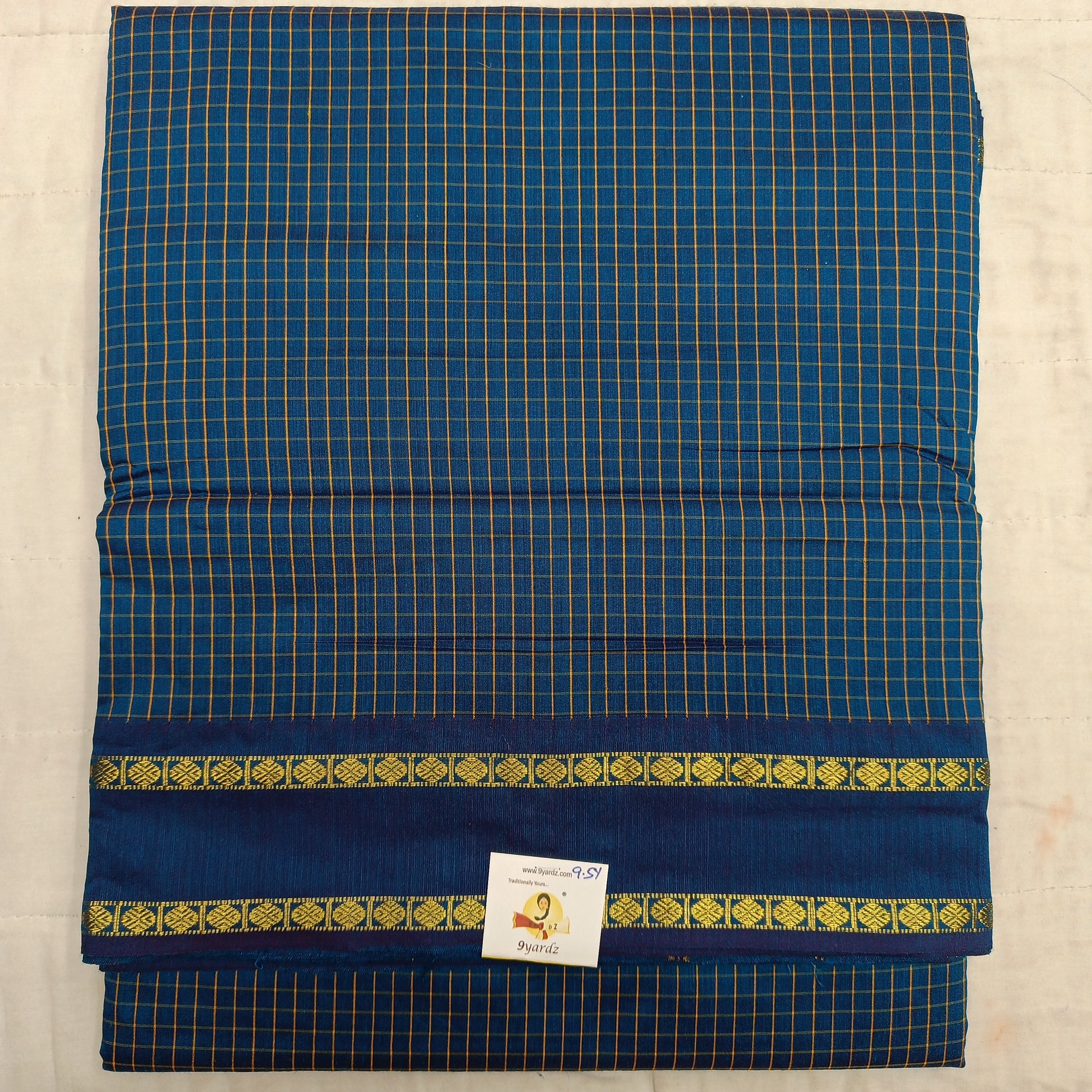 Kalyani Cotton checked madisar 9.5yardz