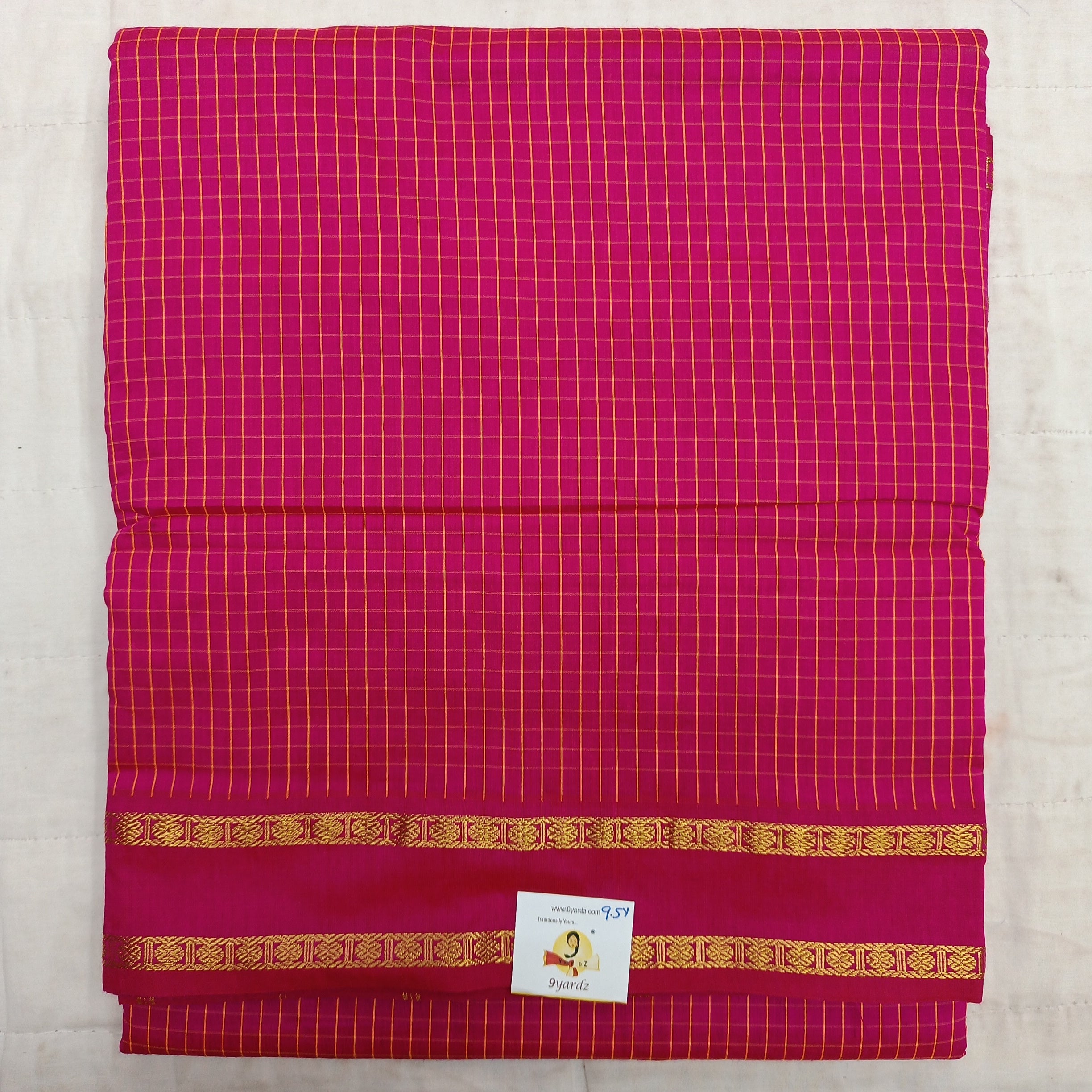 Kalyani Cotton checked madisar 9.5yardz