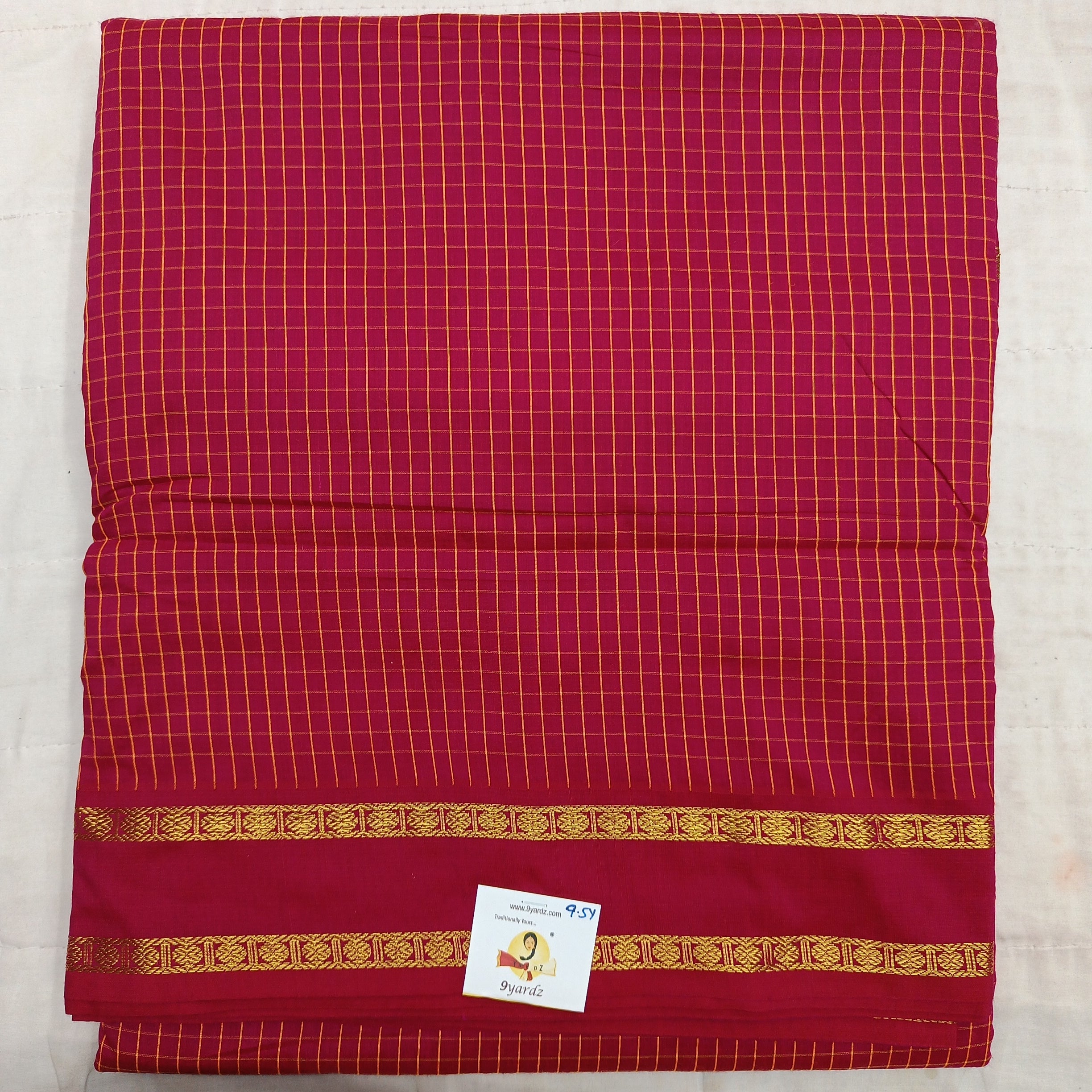Kalyani Cotton checked madisar 9.5yardz