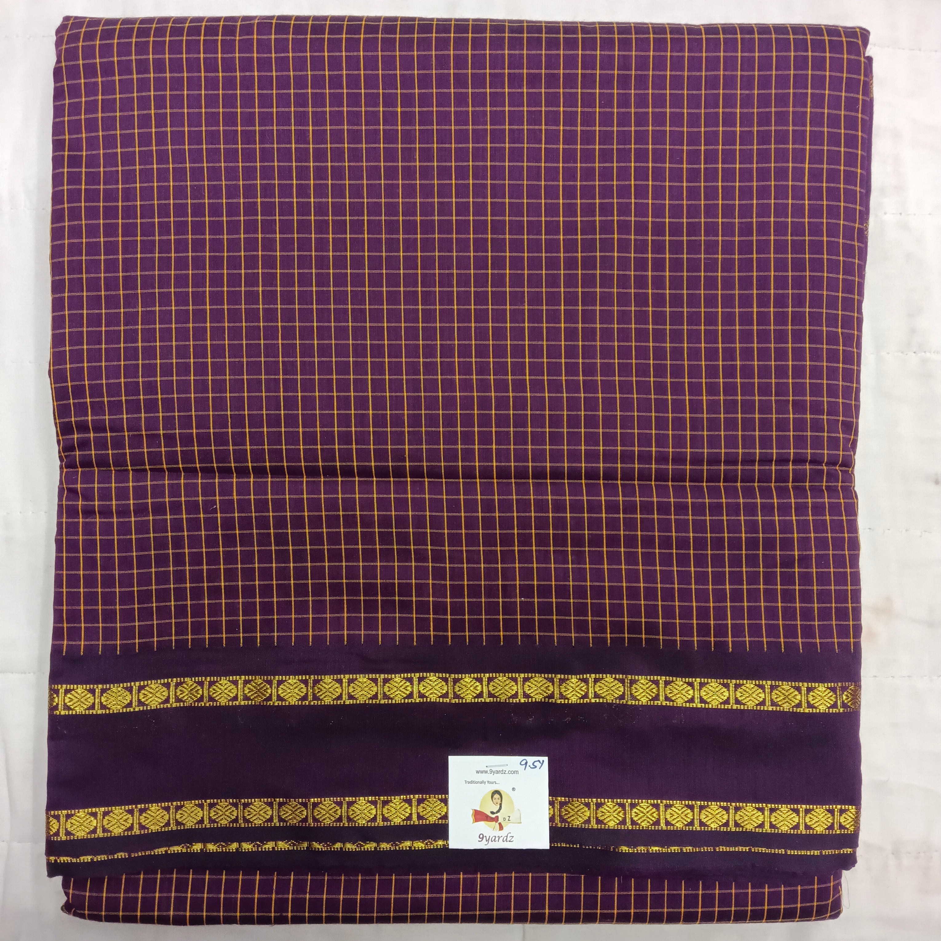 Kalyani Cotton checked madisar 9.5yardz