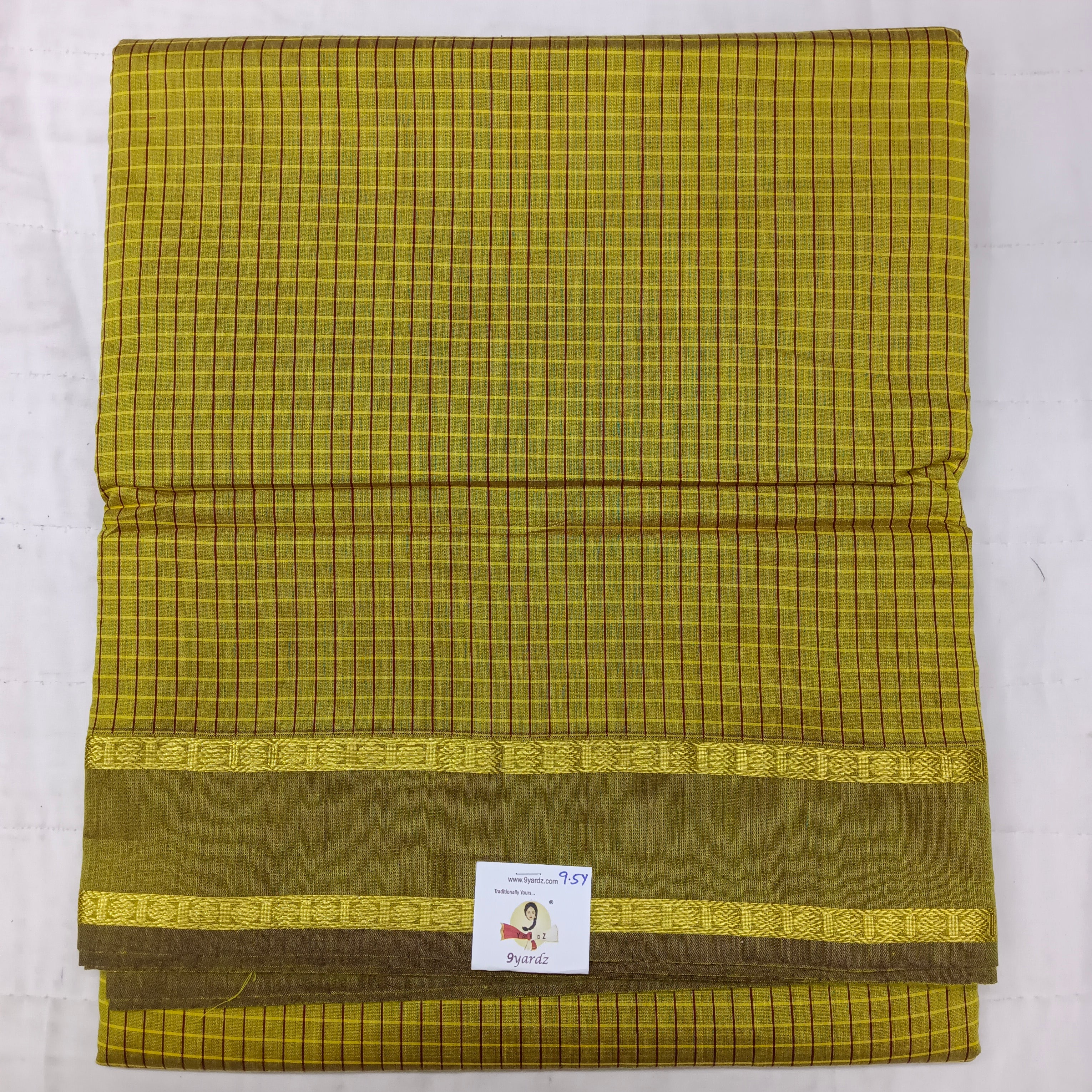 Kalyani Cotton checked madisar 9.5yardz