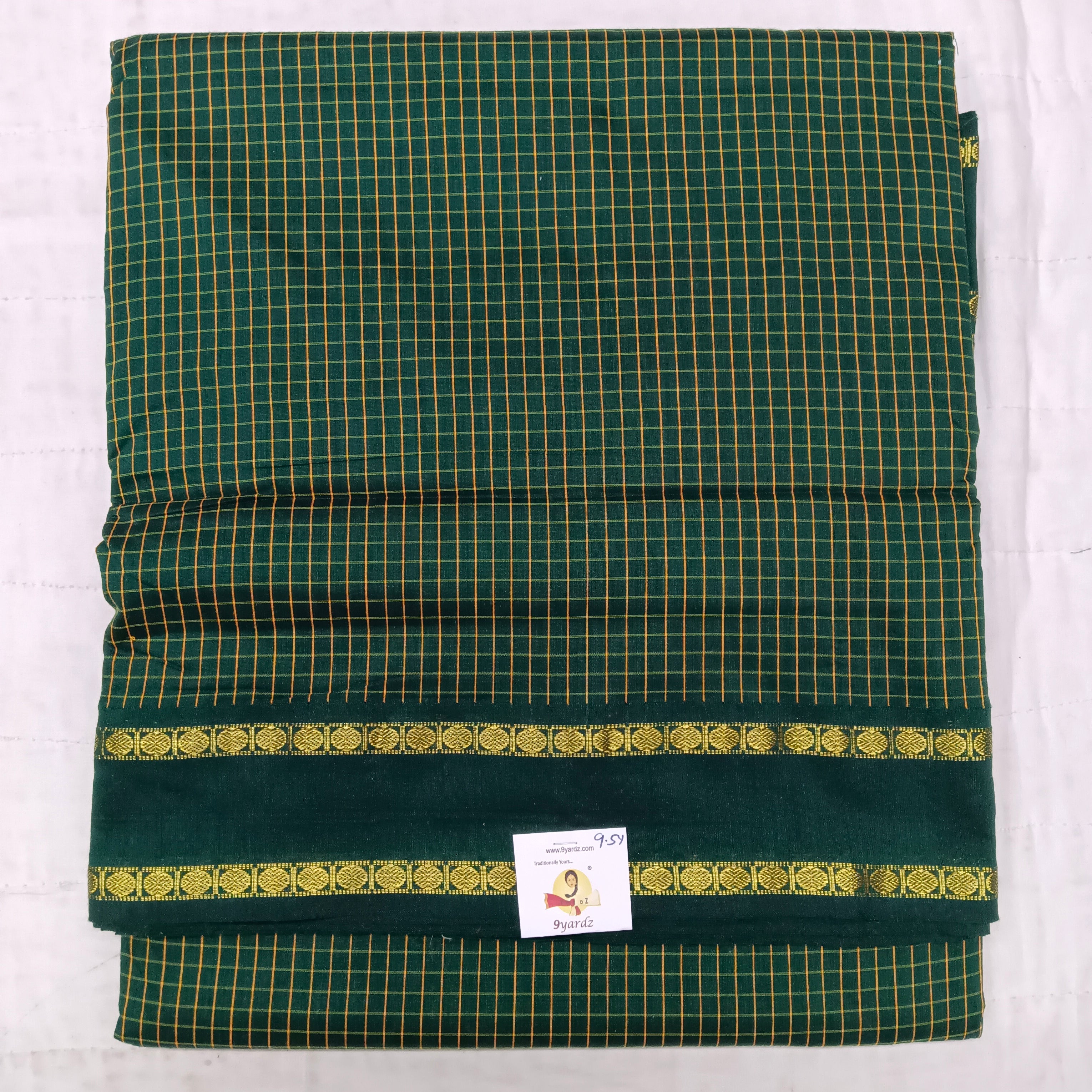 Kalyani Cotton checked madisar 9.5yardz