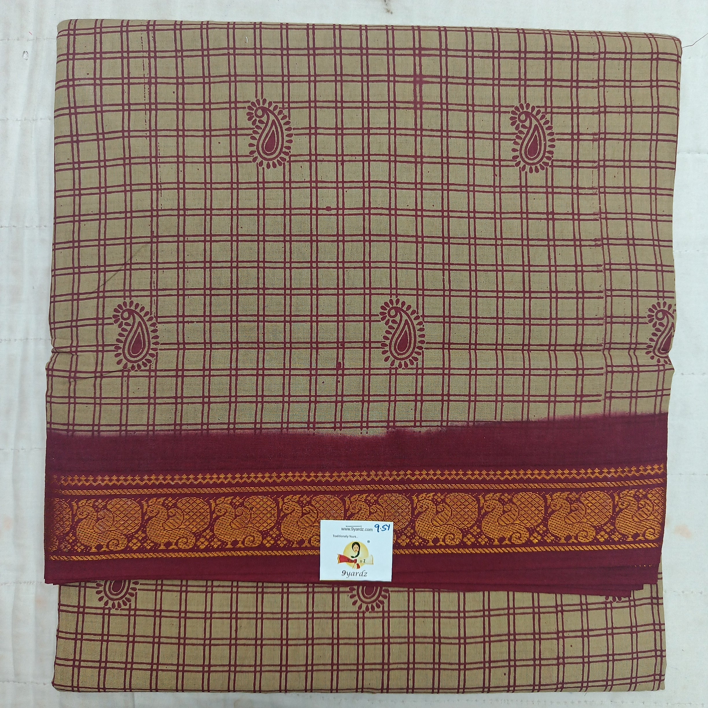 Sungudi cotton 9.5 yards madisar