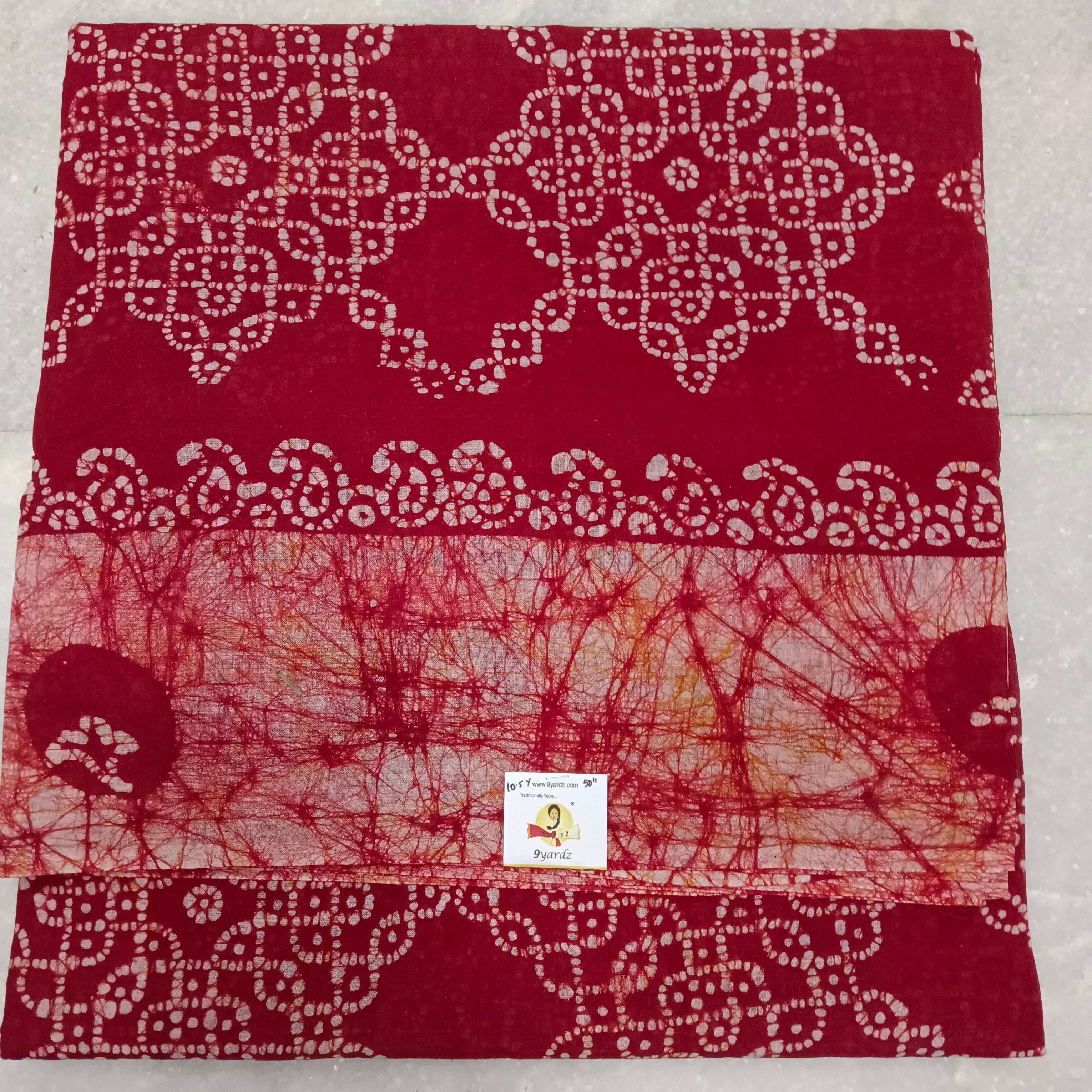 Sungudi cotton 10.5yards 49"