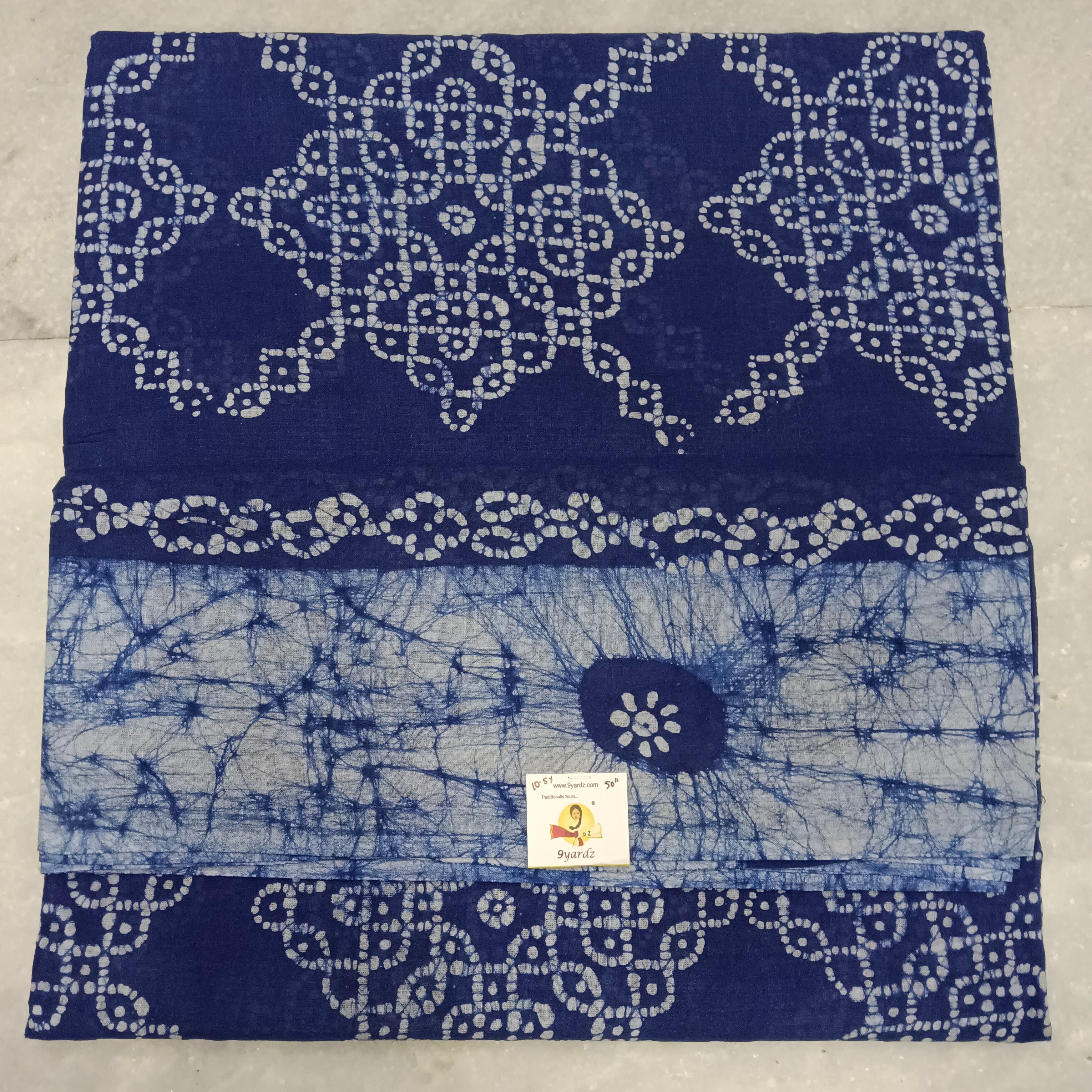 Sungudi cotton 10.5yards 49"