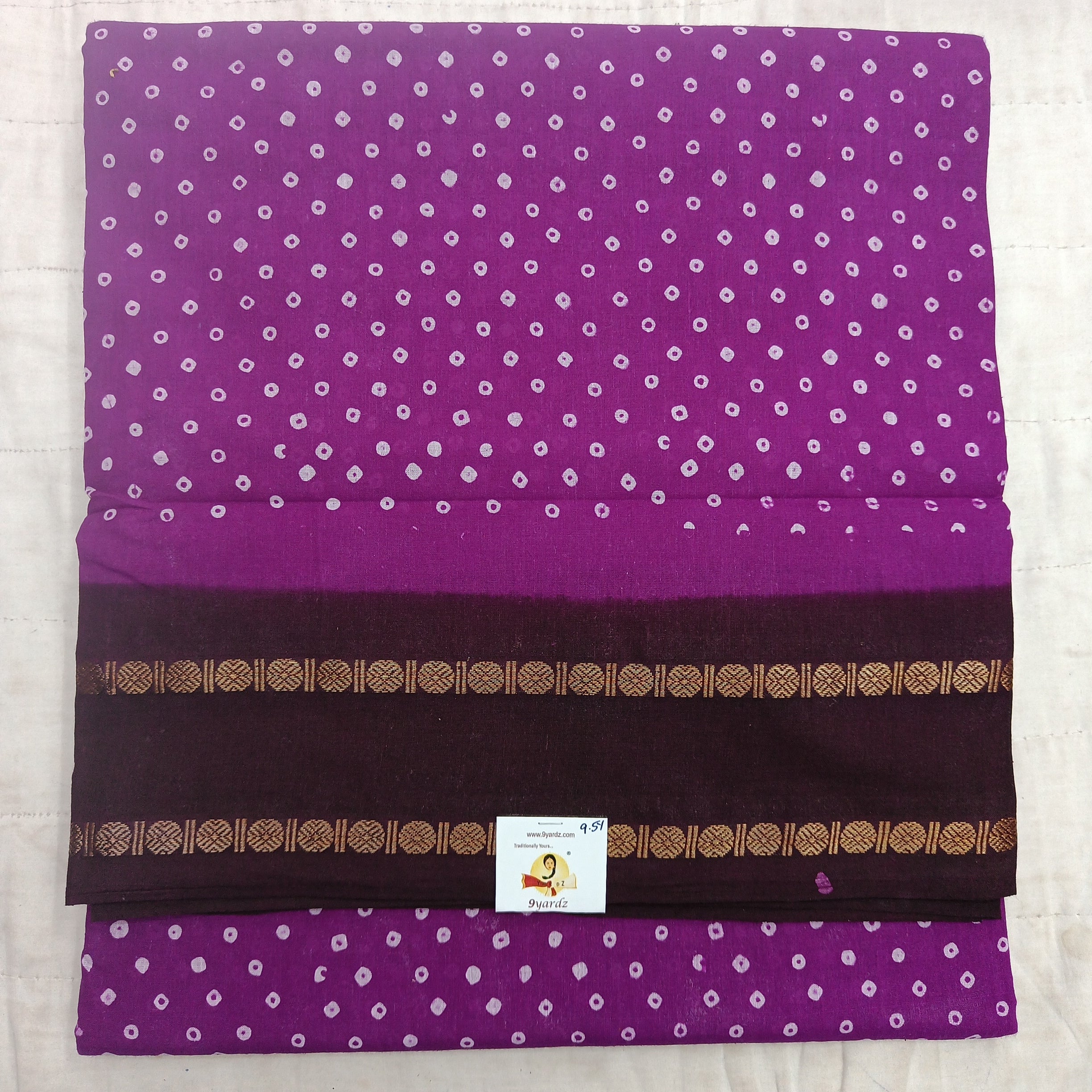 Sungudi cotton 9.5 yards madisar