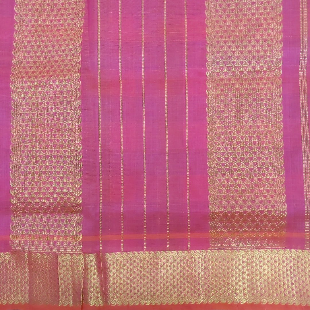 Pure silk cotton- pazhum pazhamum kattam with butta, 10yards (madisar)