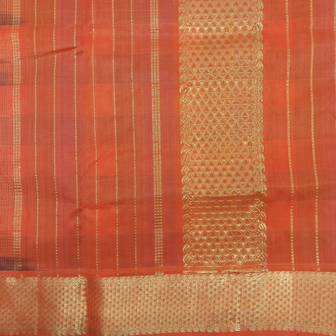 Pure silk cotton- pazhum pazhamum kattam with butta, 10yards (madisar)
