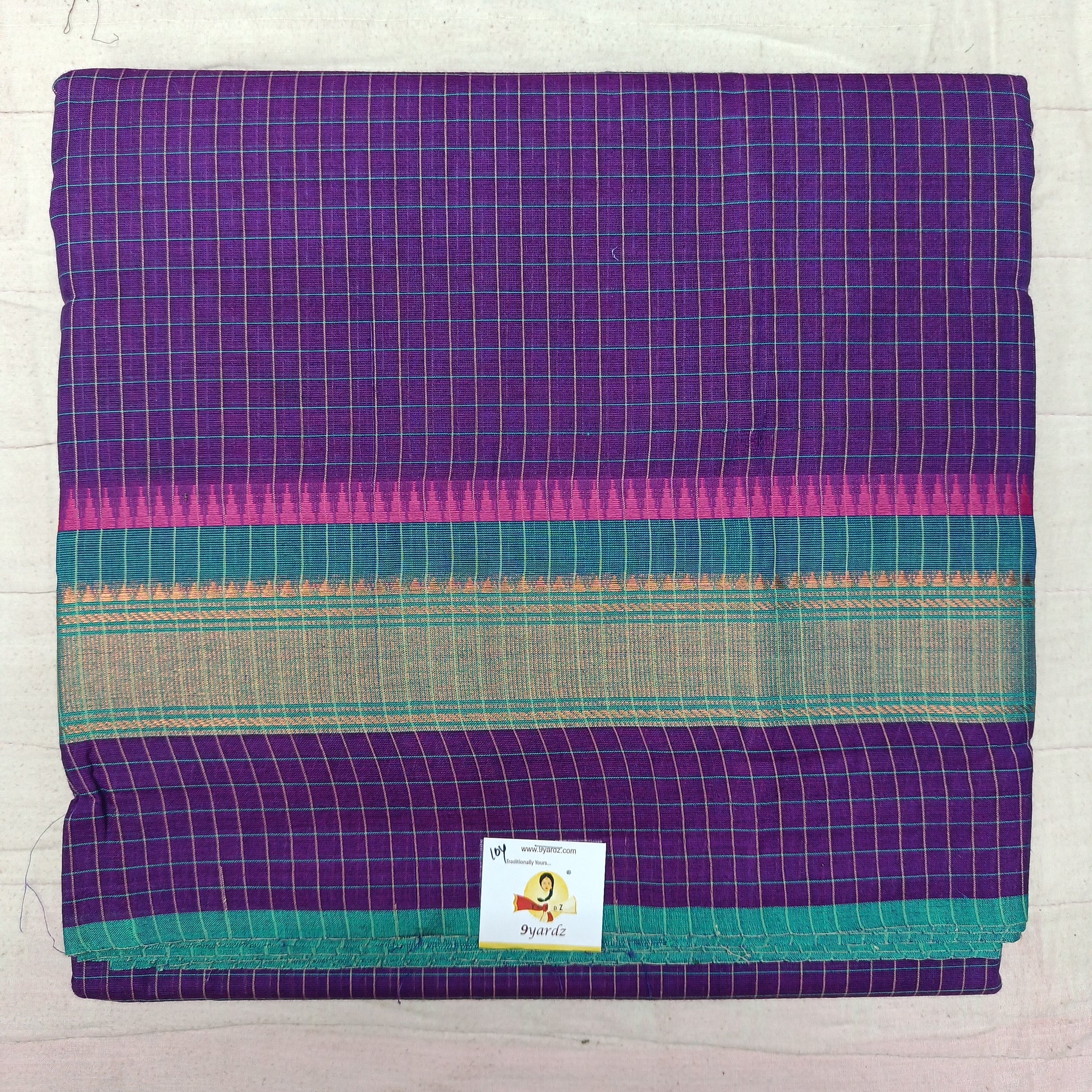 Arupukottai cotton 10 yards madisar checked