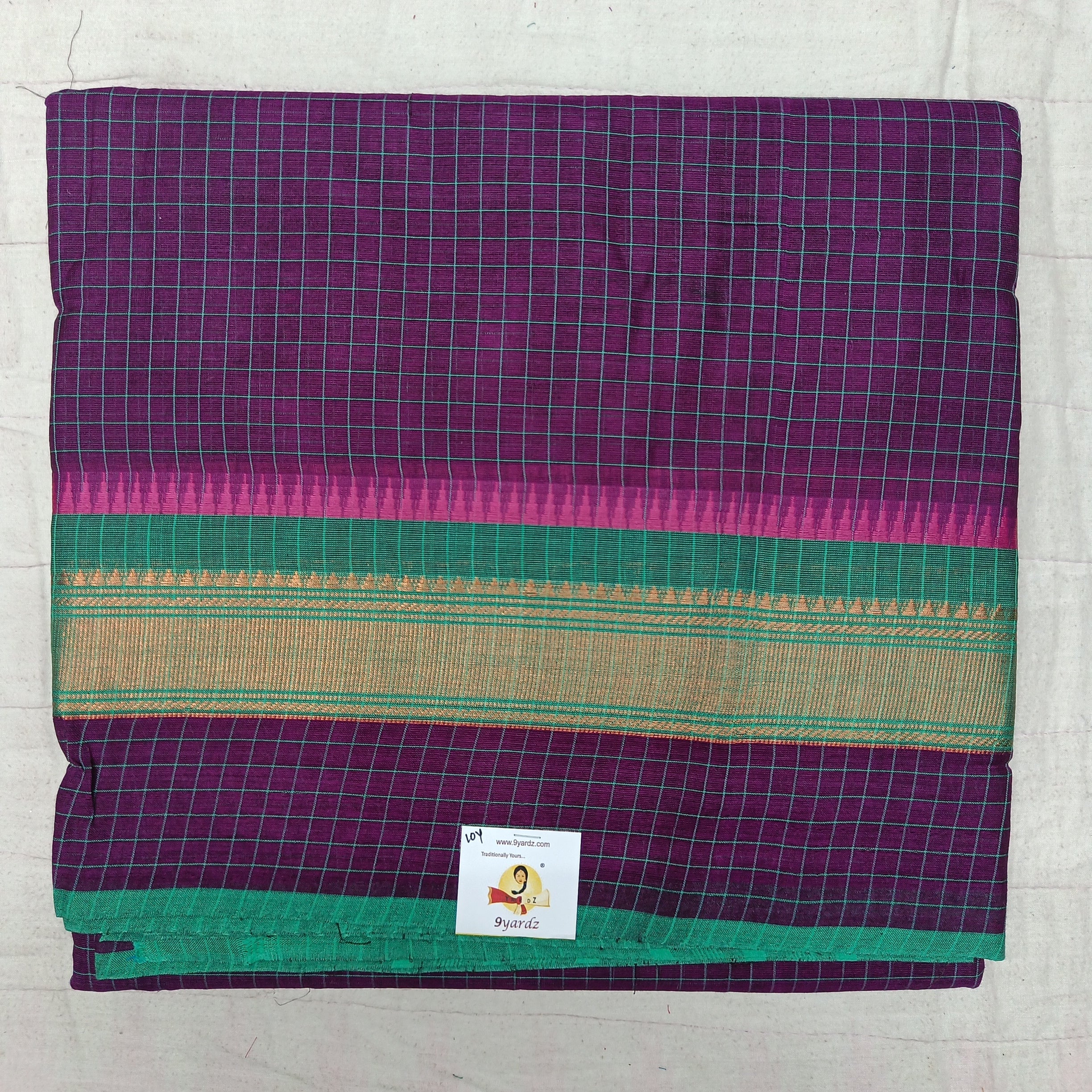 Arupukottai cotton 10 yards madisar checked