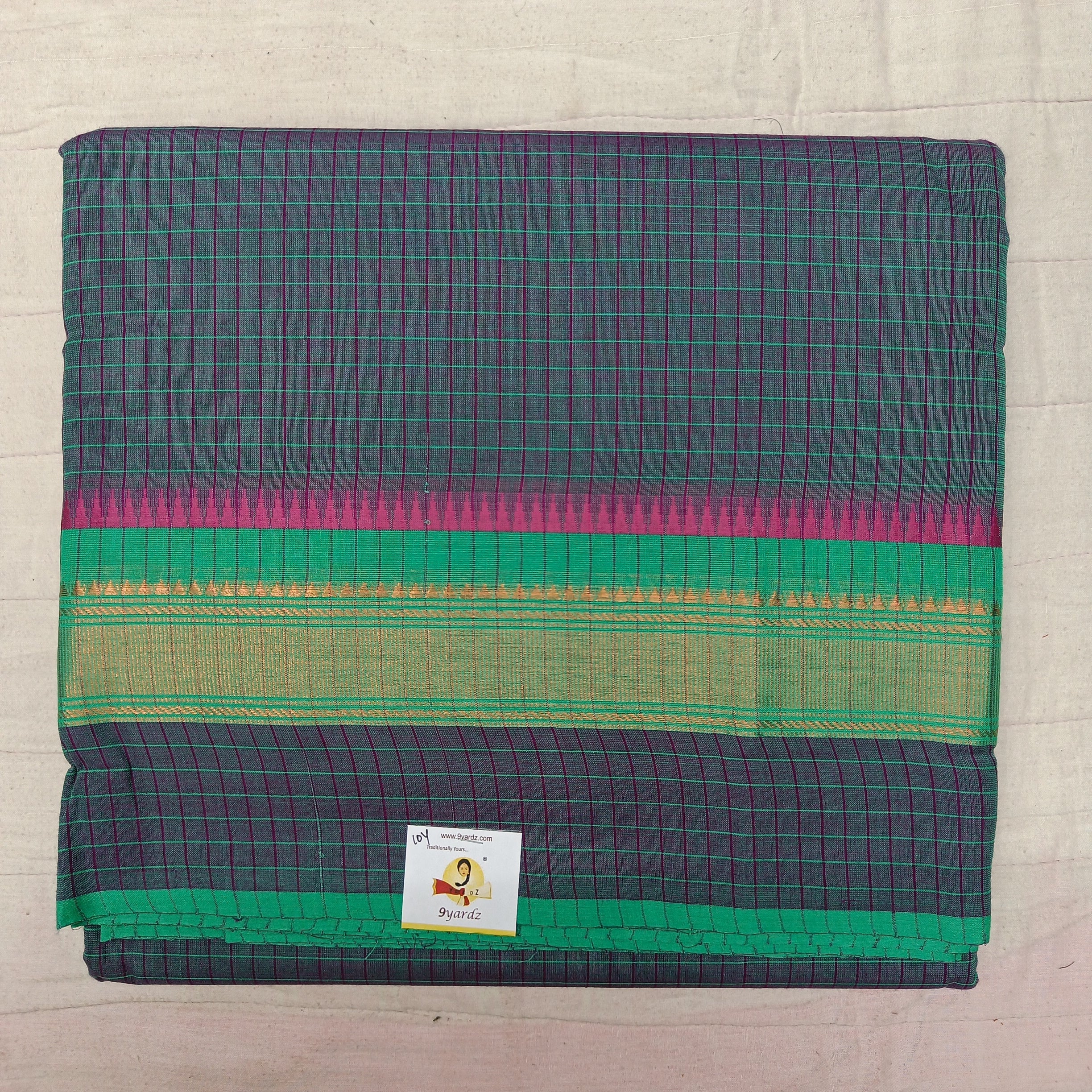 Arupukottai cotton 10 yards madisar checked