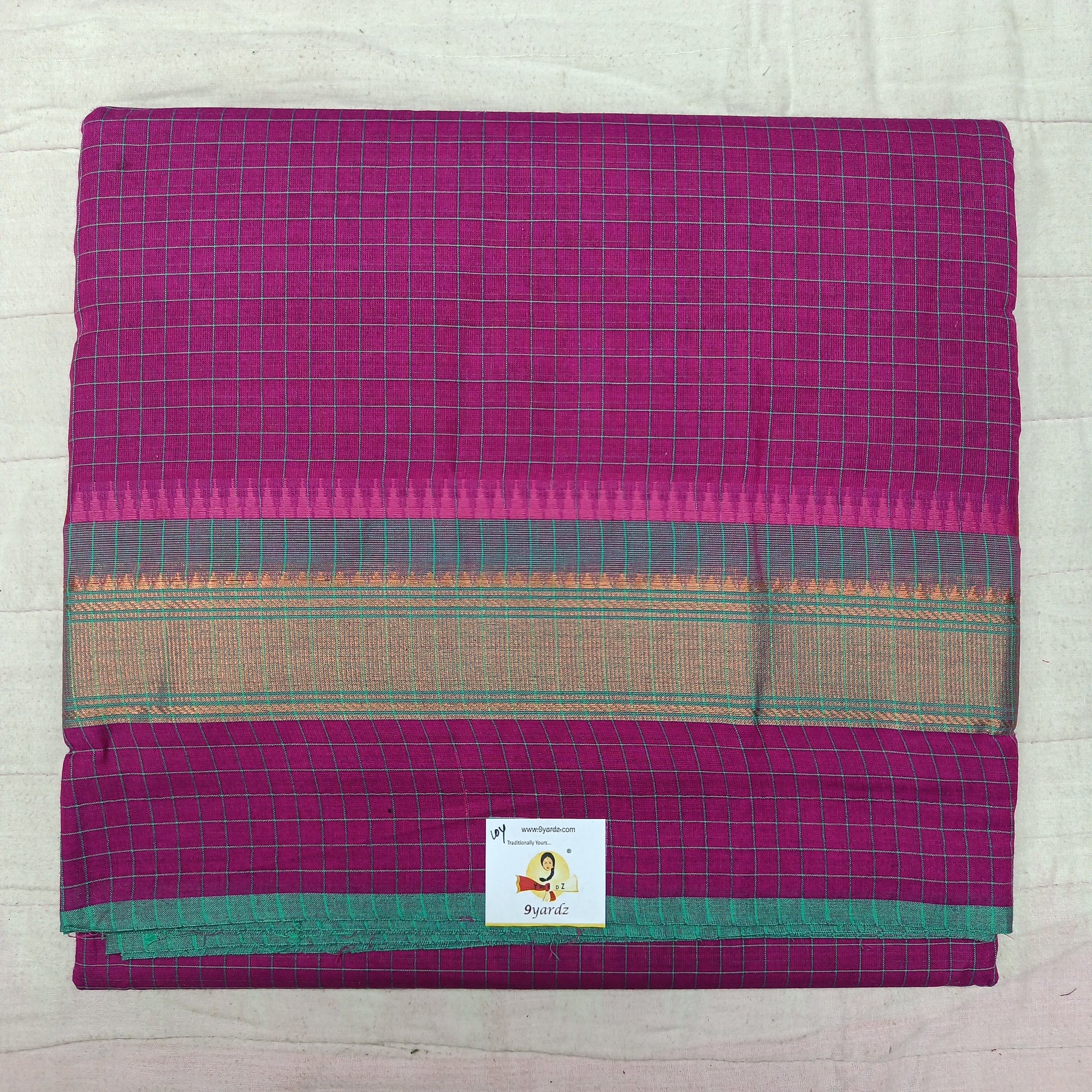 Arupukottai cotton 10 yards madisar checked