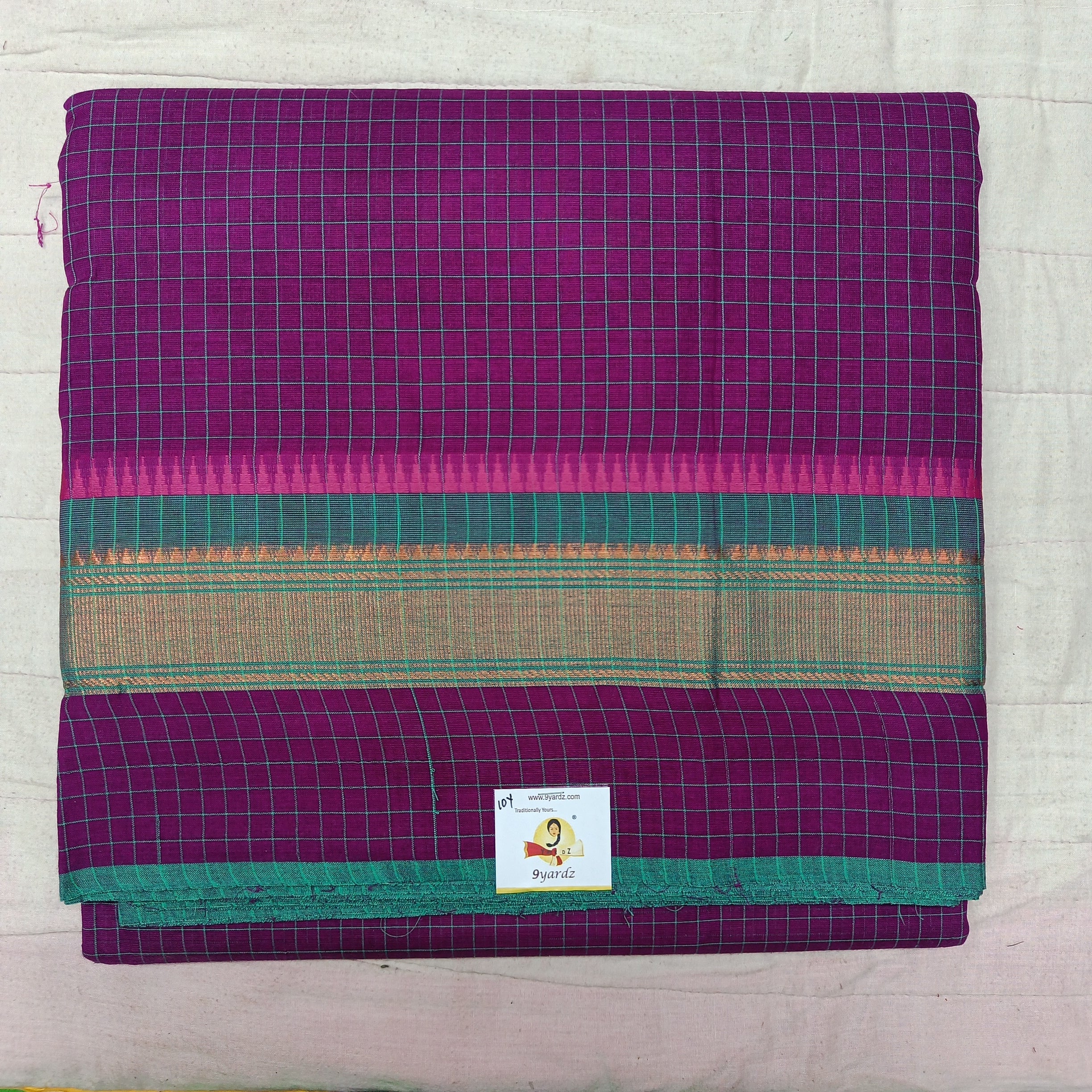 Arupukottai cotton 10 yards madisar checked