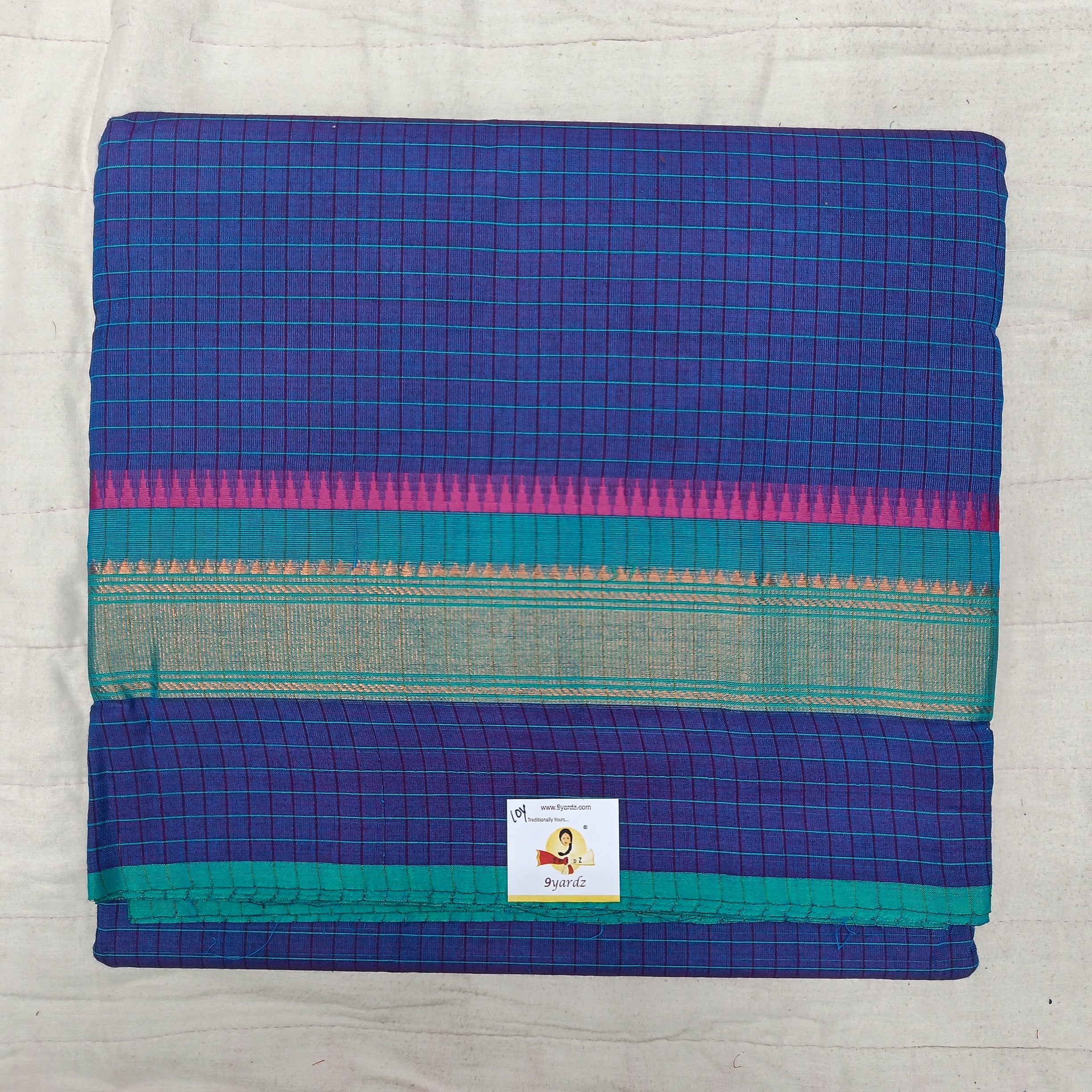 Arupukottai cotton 10 yards madisar checked
