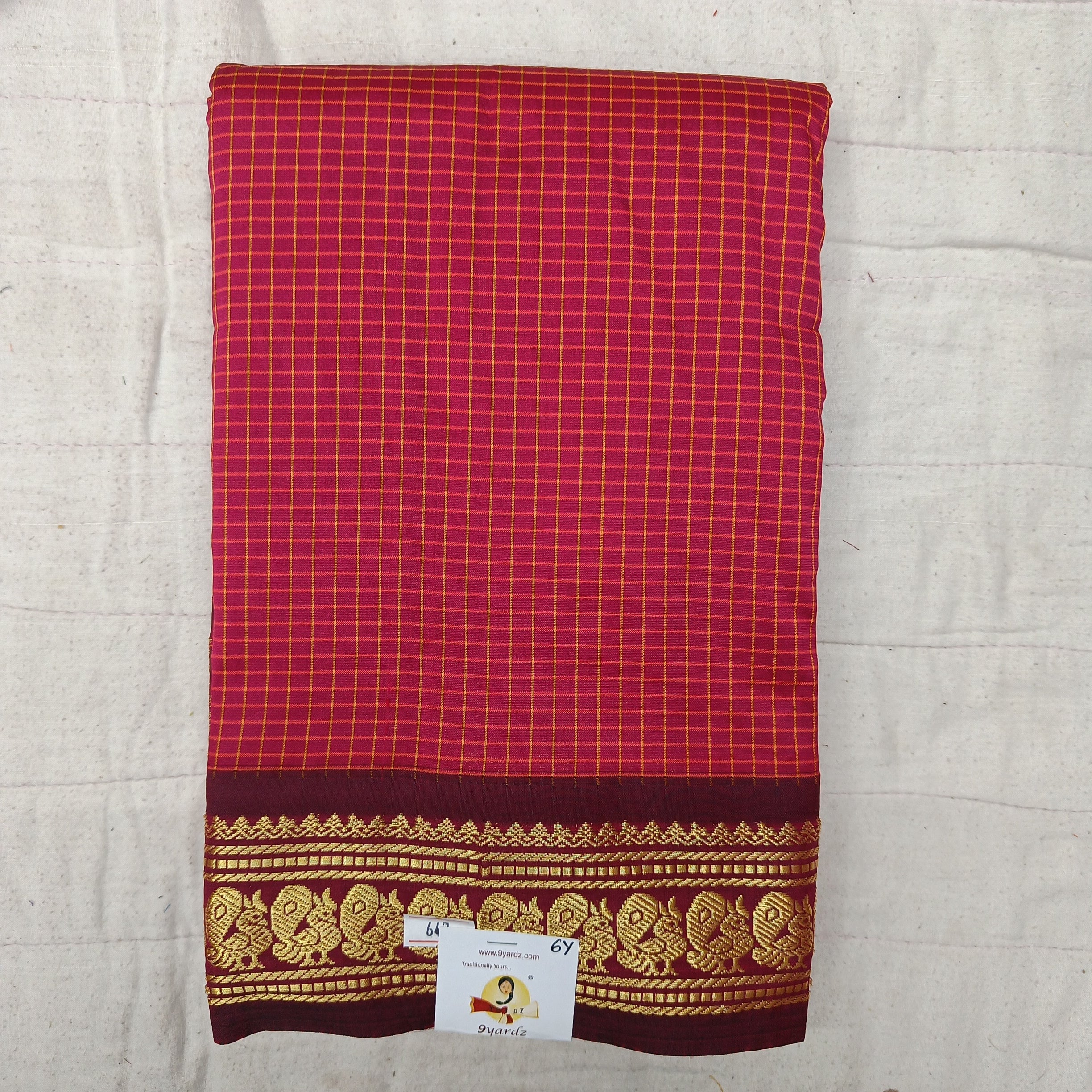 Rich Poly Silk 6yardz checked
