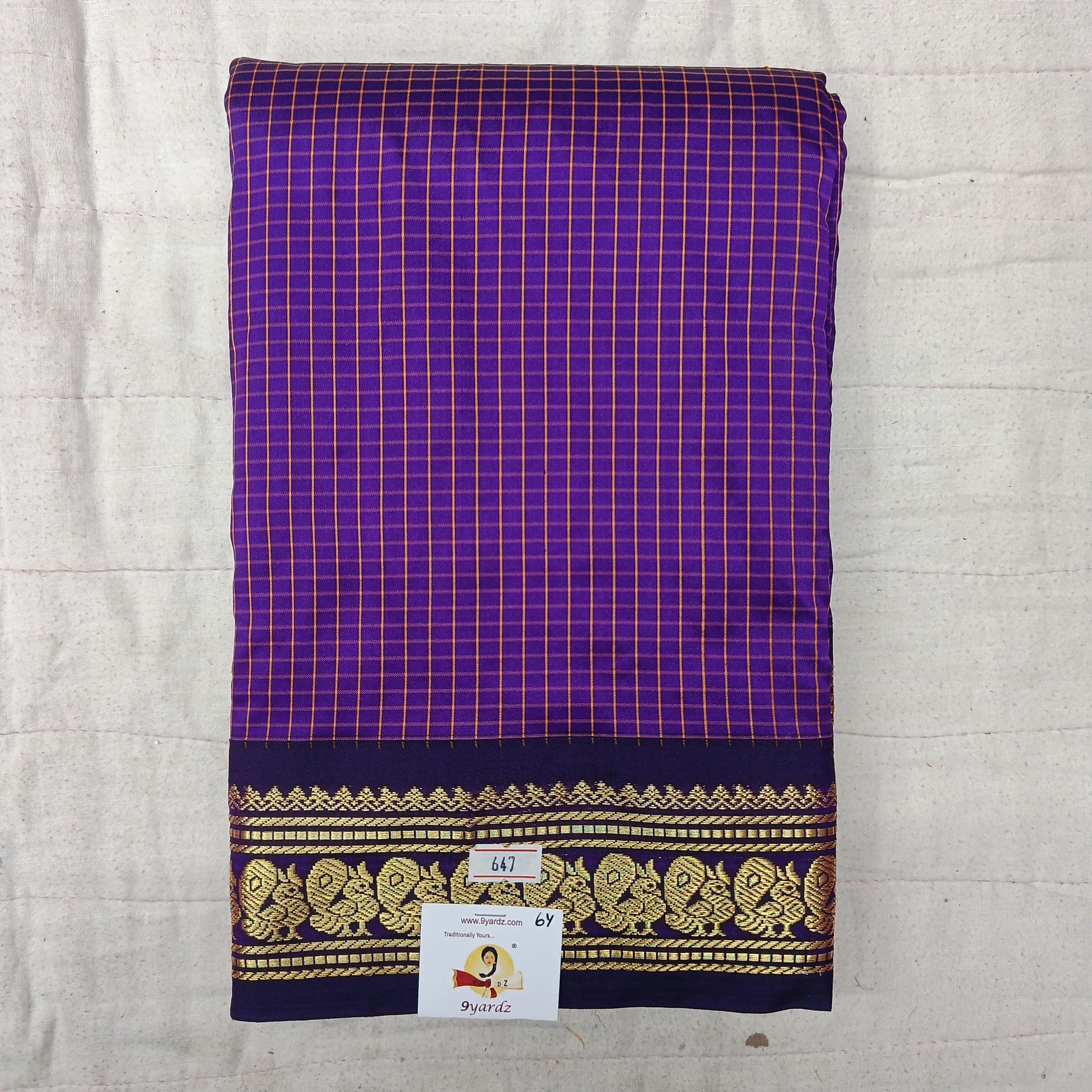 Rich Poly Silk 6yardz checked