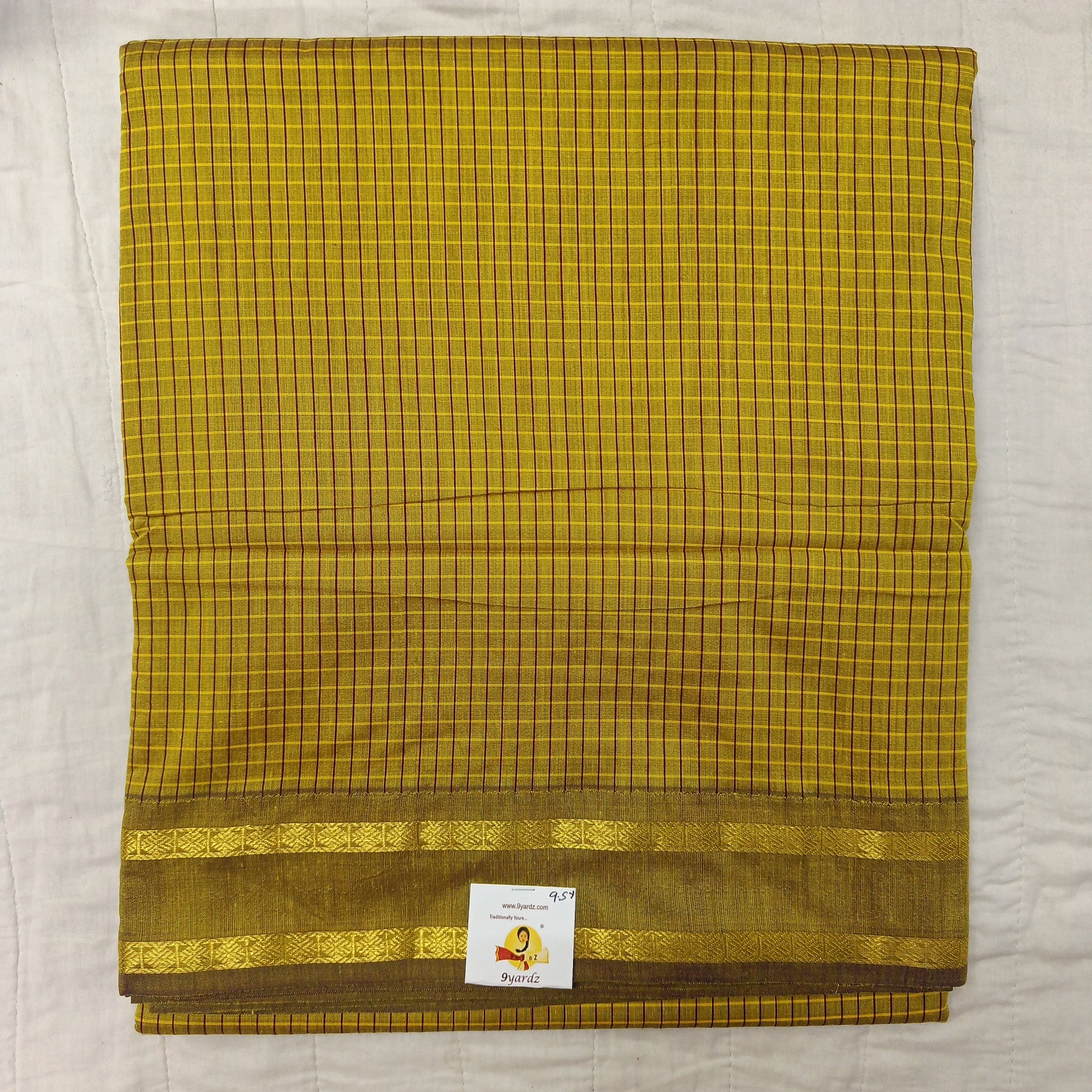 Kalyani Cotton checked madisar 9.5yardz